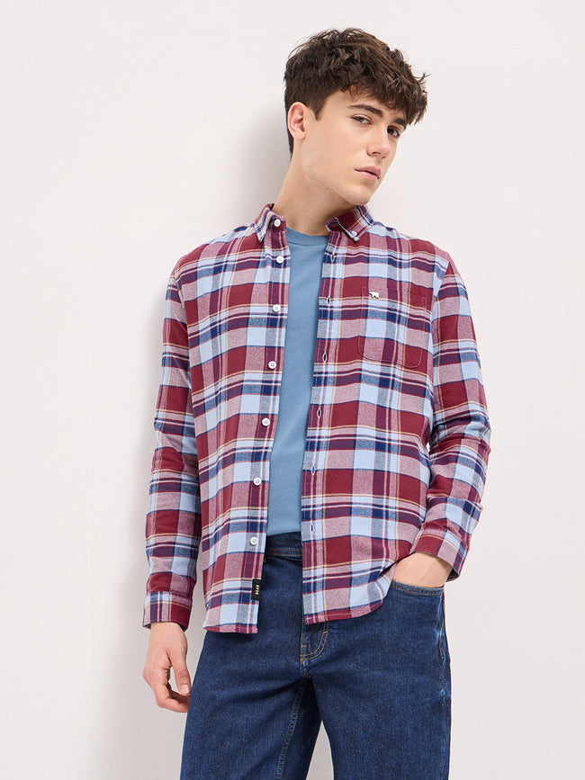 Men Multi-Color Checked Slim Fit Casual Shirt