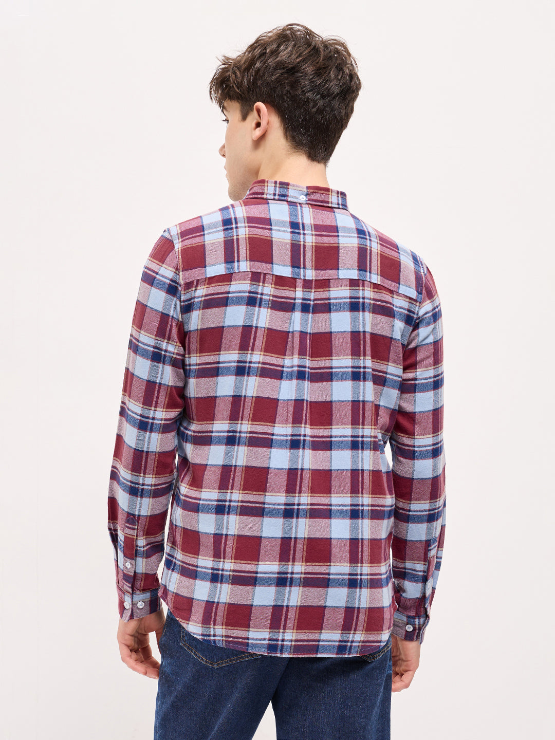 Men Multi-Color Checked Slim Fit Casual Shirt