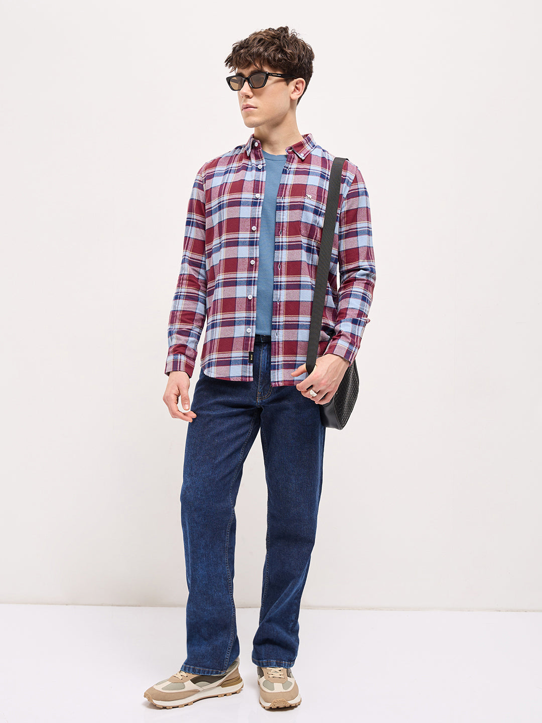 Men Multi-Color Checked Slim Fit Casual Shirt