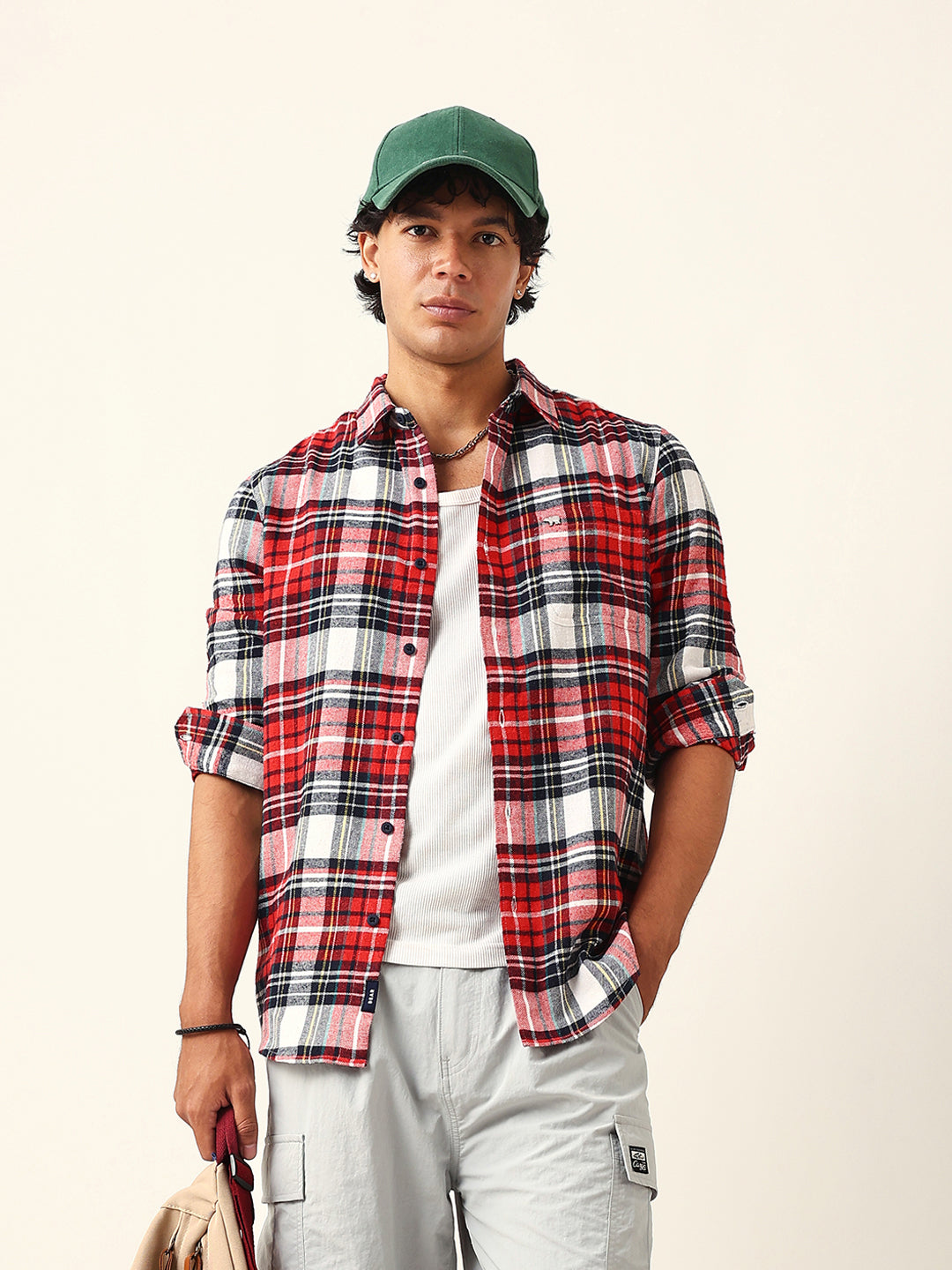 Men Woven Checked Casual Shirt