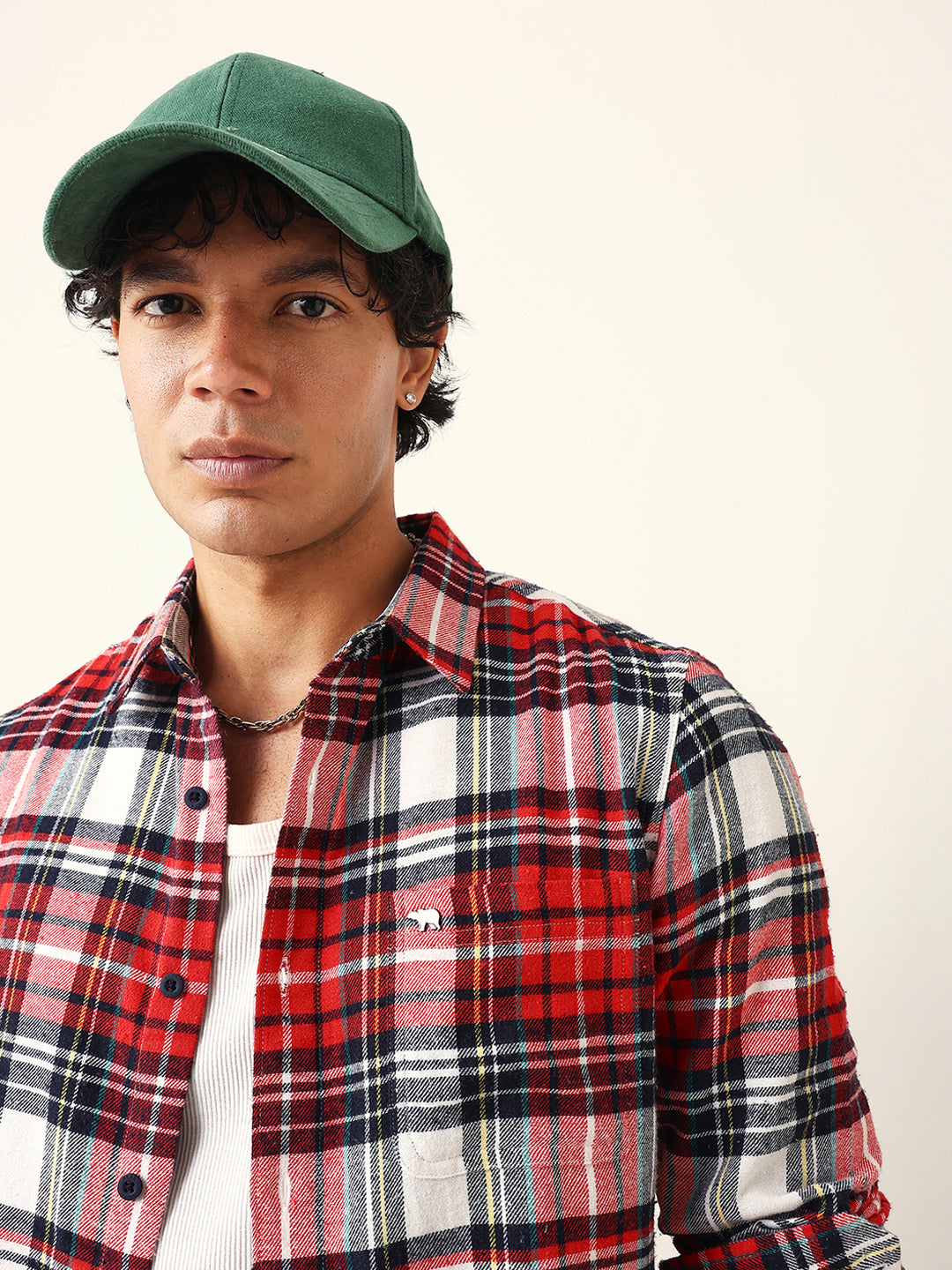 Men Woven Checked Casual Shirt