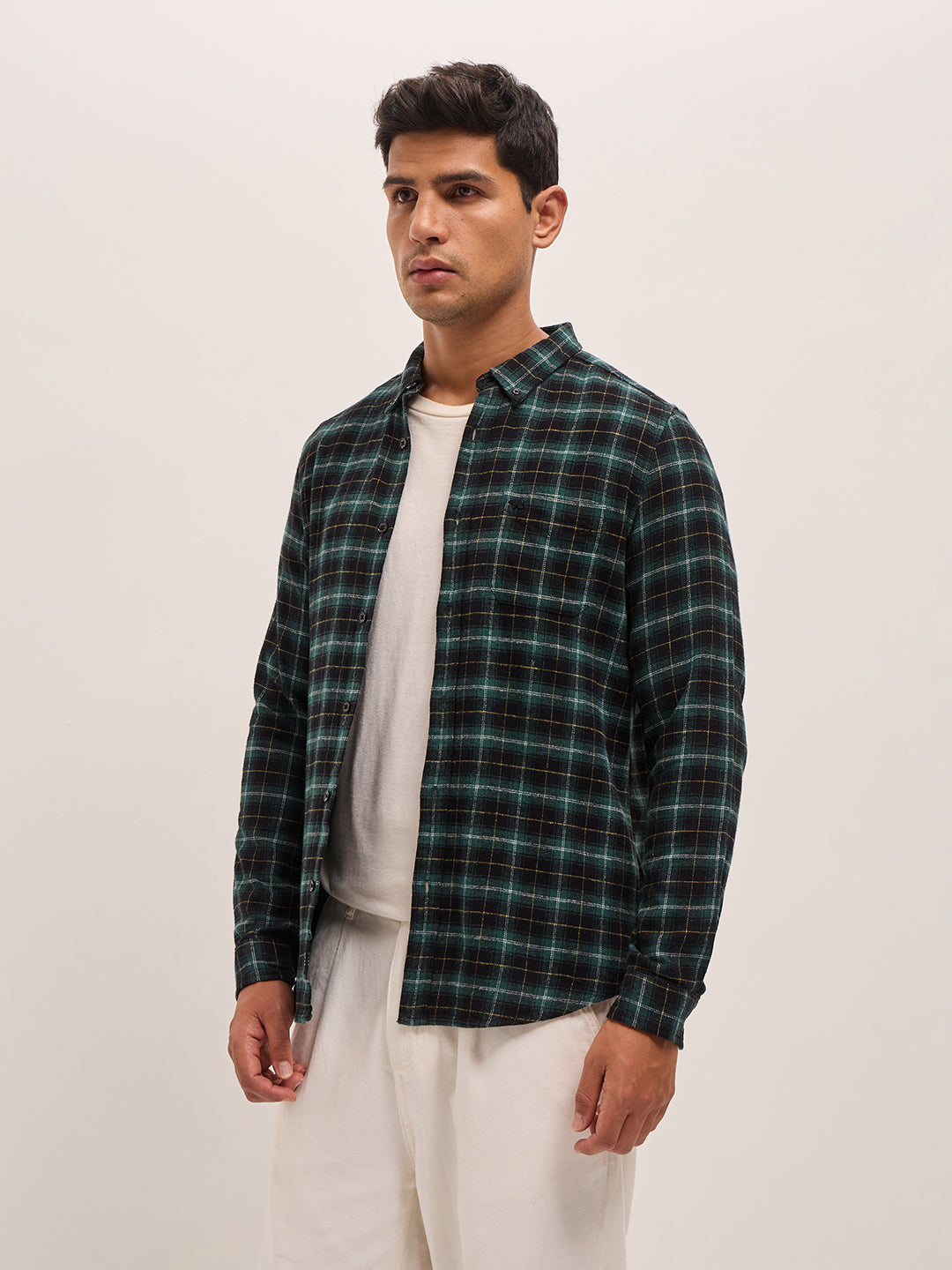 Men Multi-Color Checked Slim Fit Casual Shirt