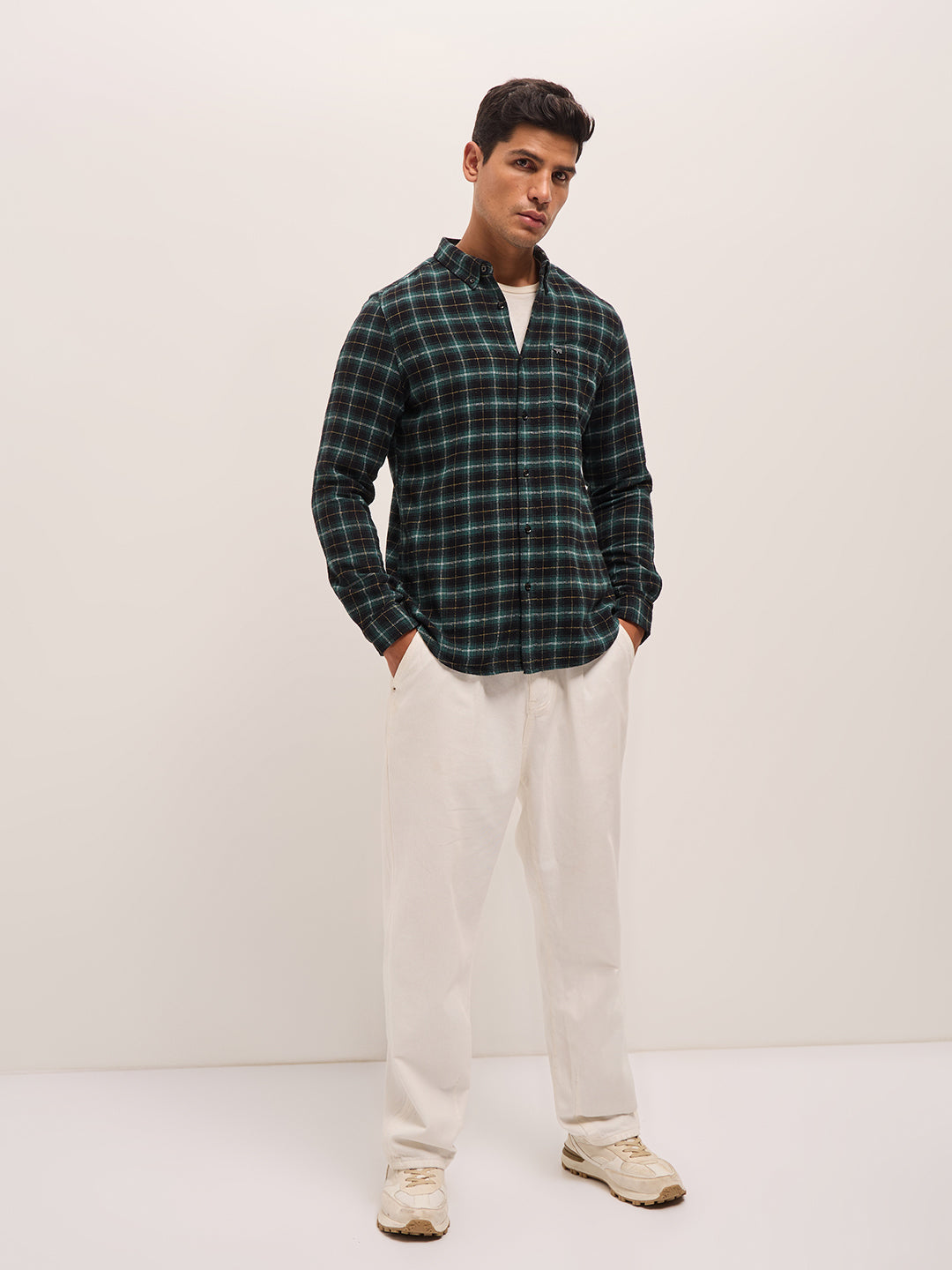 Men Multi-Color Checked Slim Fit Casual Shirt