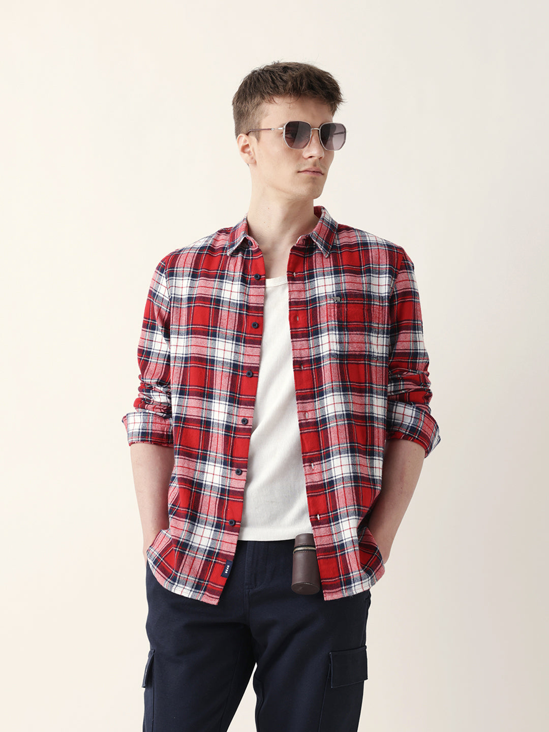 Men Trendy Casual Checkered Shirt