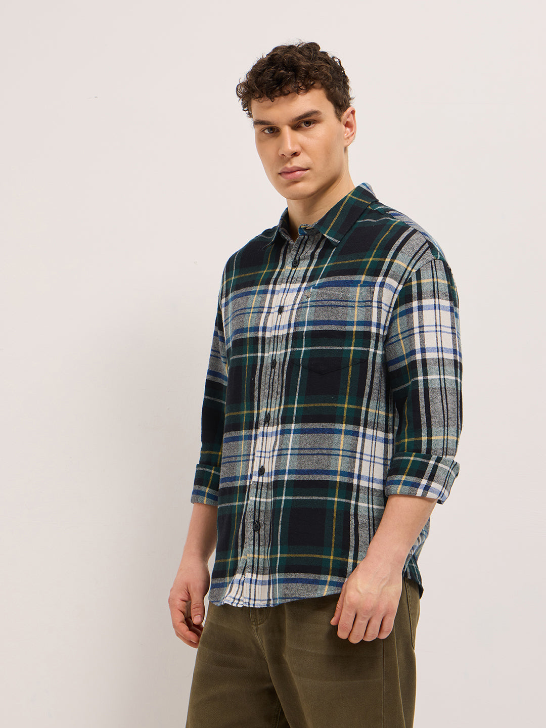 Men Multi-Color Checked Relax Fit Casual Shirt