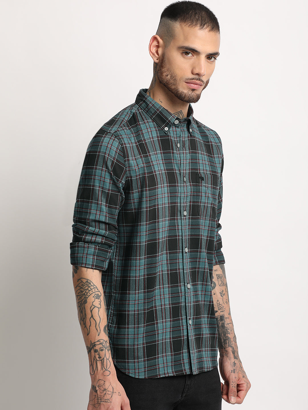 Men  Multicolored Checked Casual Shirt
