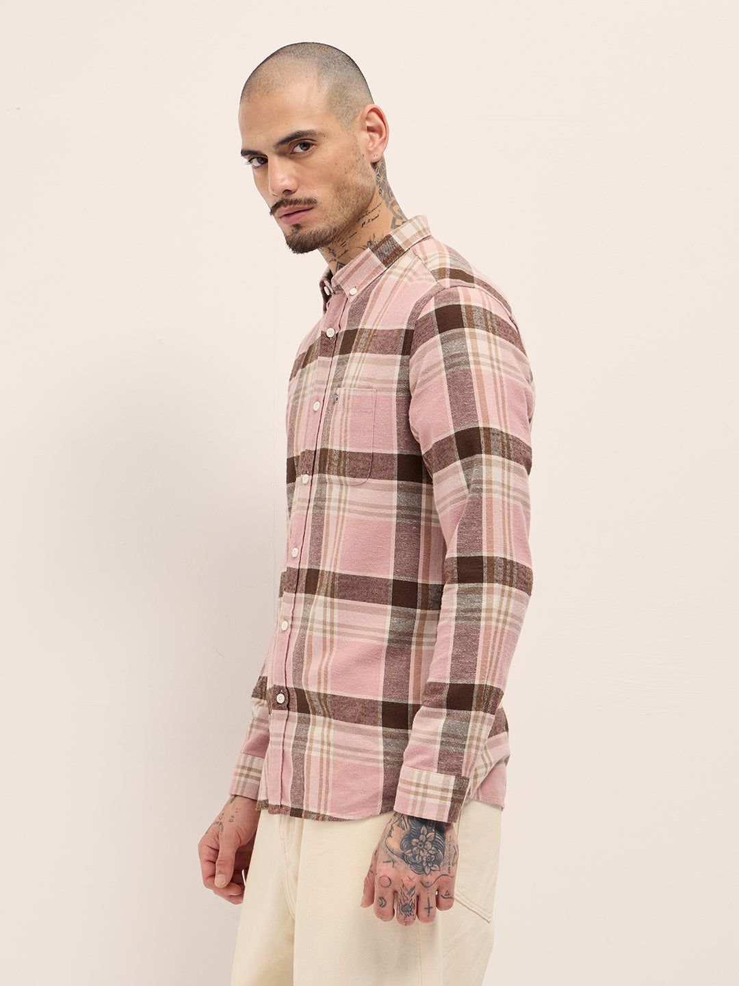 Men Multi-Color Checked Flannel Shirt