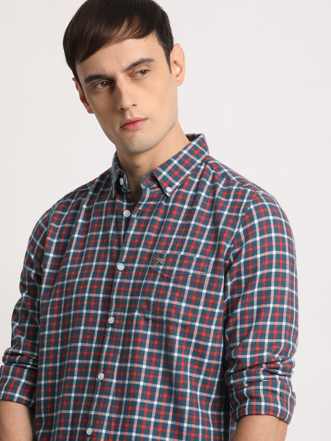 Men Multi Cotton Checked  Shirt
