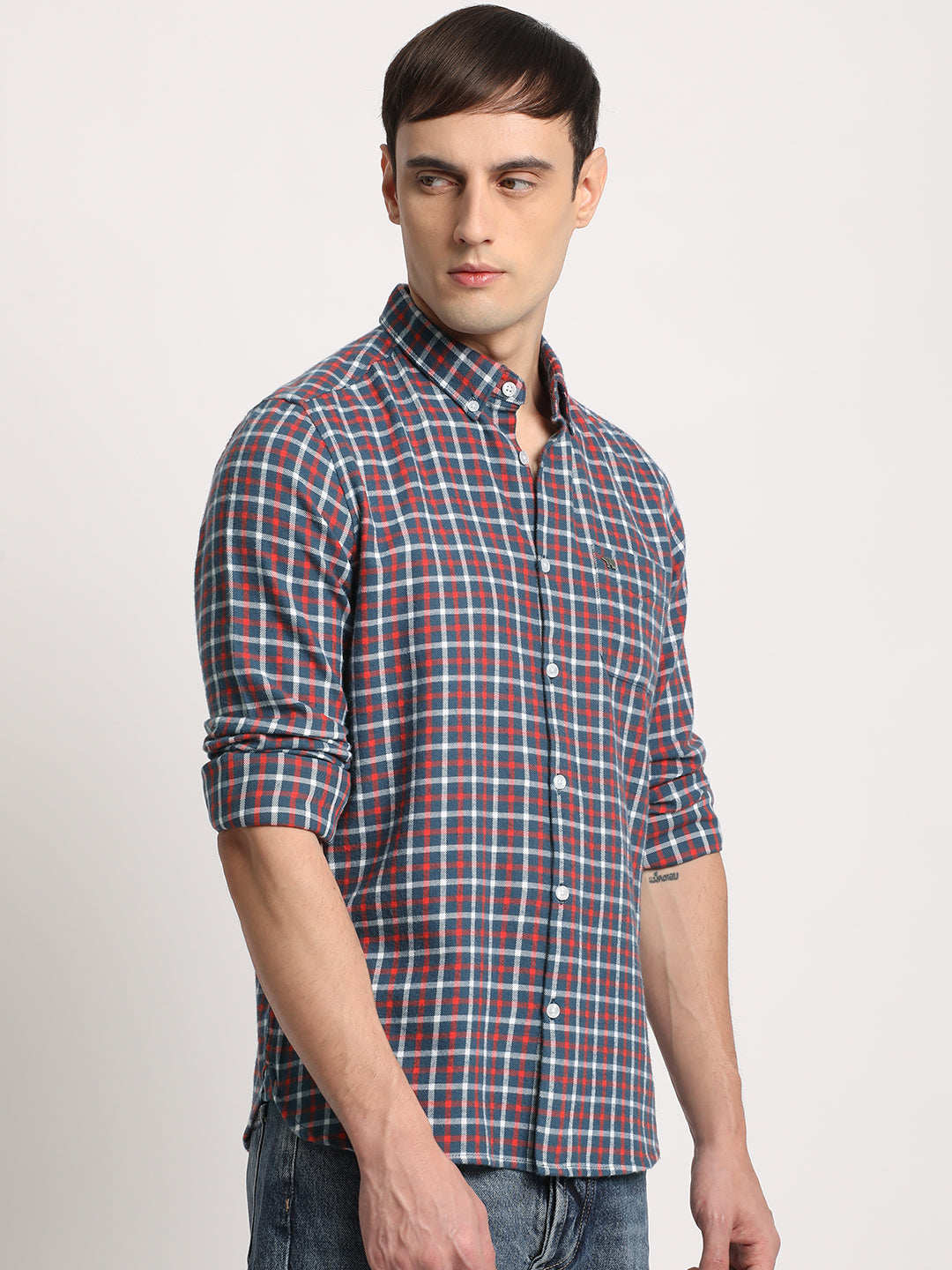 Men Multi Cotton Checked  Shirt