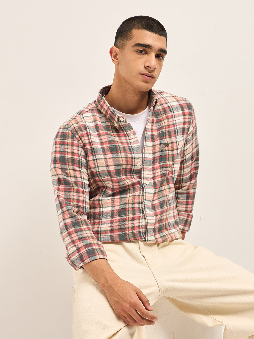 Men Multi-Color Checked Flannel Shirt