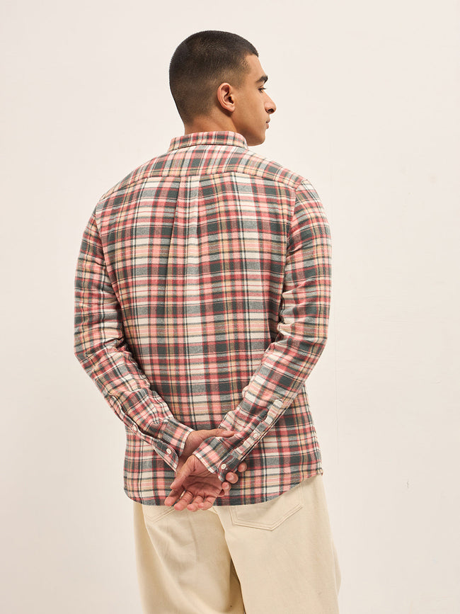 Men Multi-Color Checked Flannel Shirt