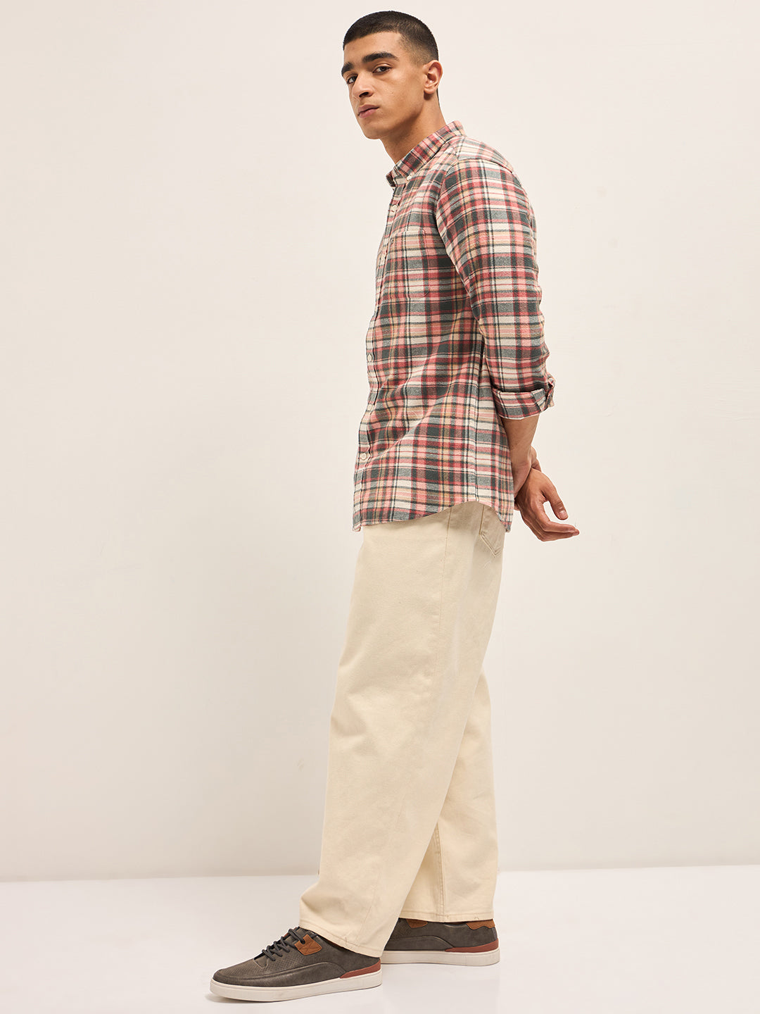 Men Multi-Color Checked Flannel Shirt