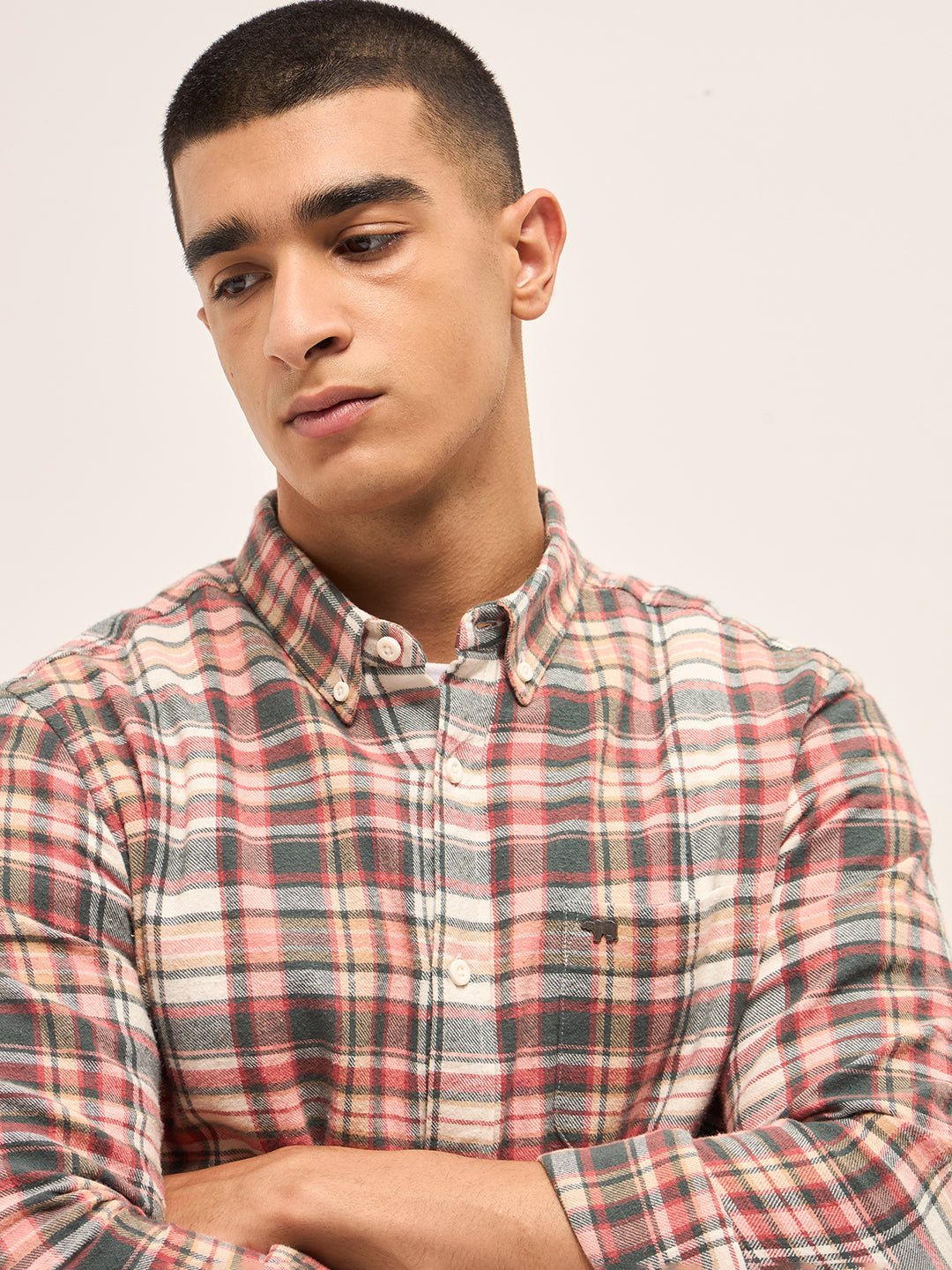 Men Multi-Color Checked Flannel Shirt