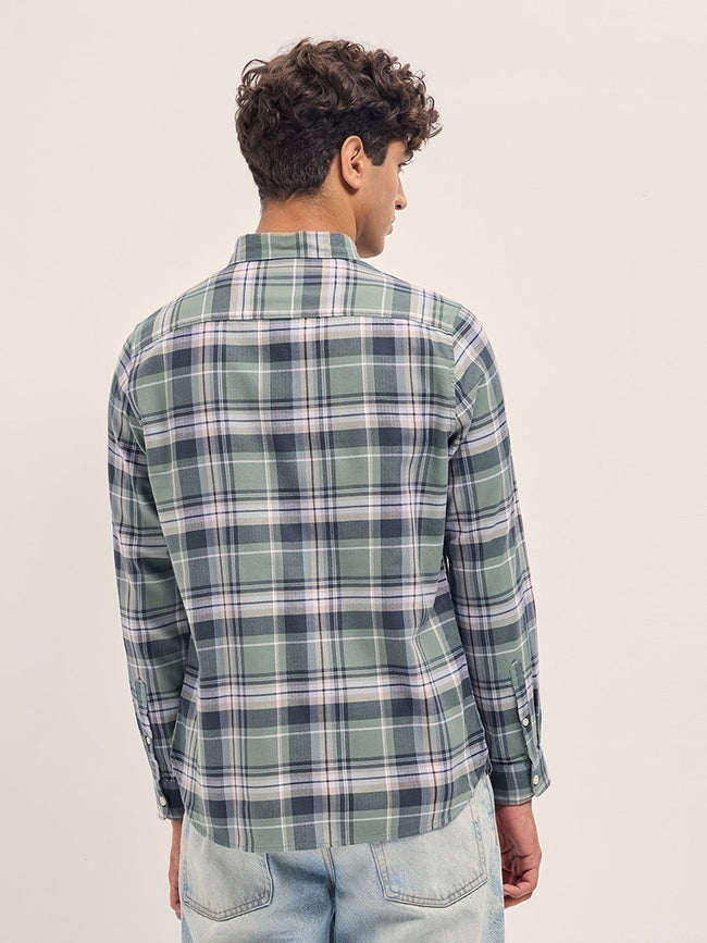 Men Multicolor Cotton Check Slim Fit Casual Shirt