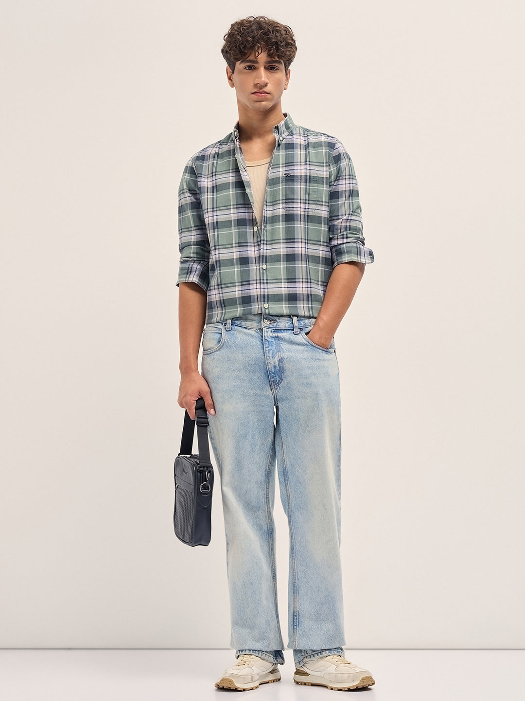 Men Multicolor Cotton Check Slim Fit Casual Shirt