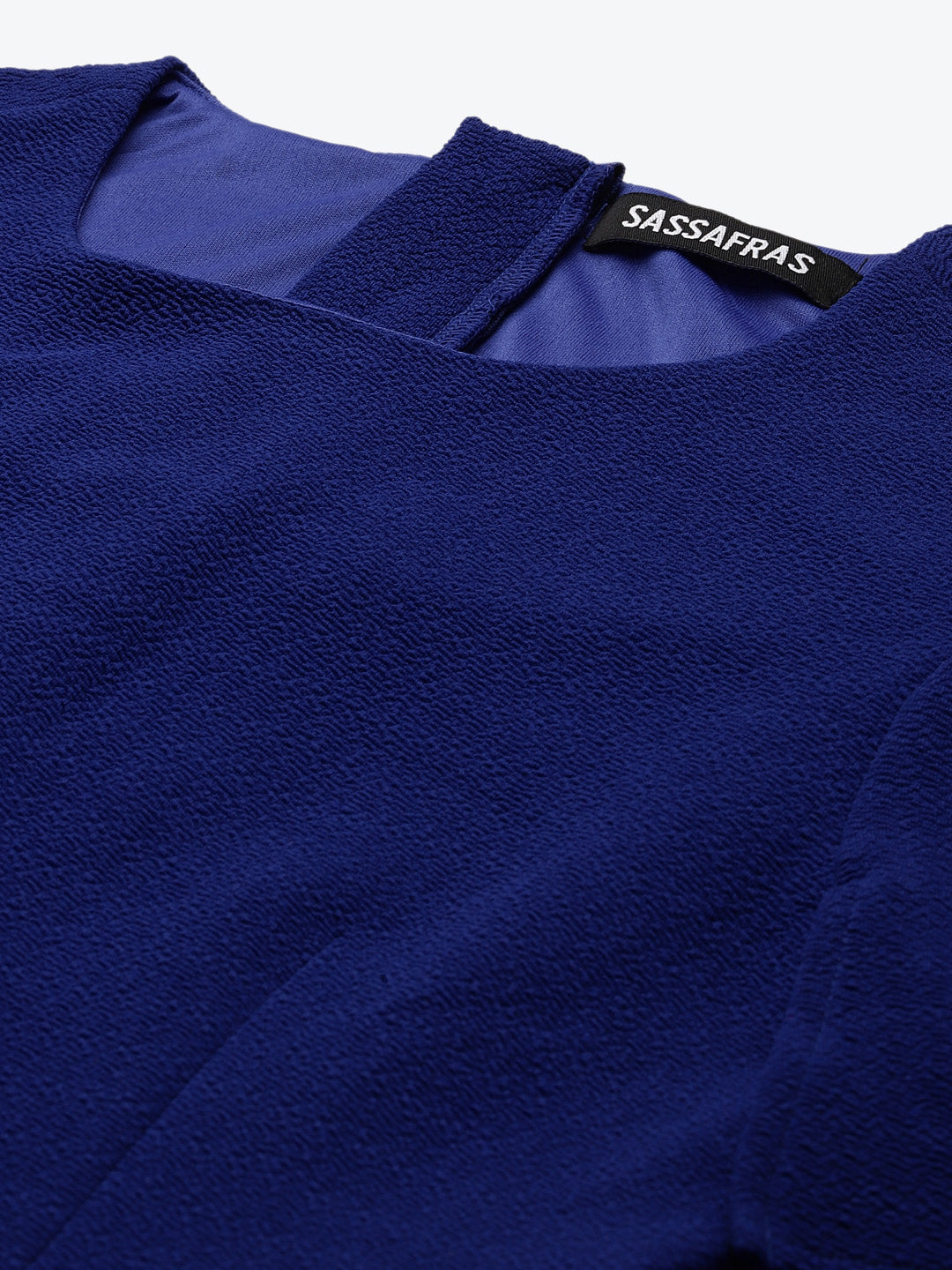 Women Royal Blue Frill Cape Bodycon Dress