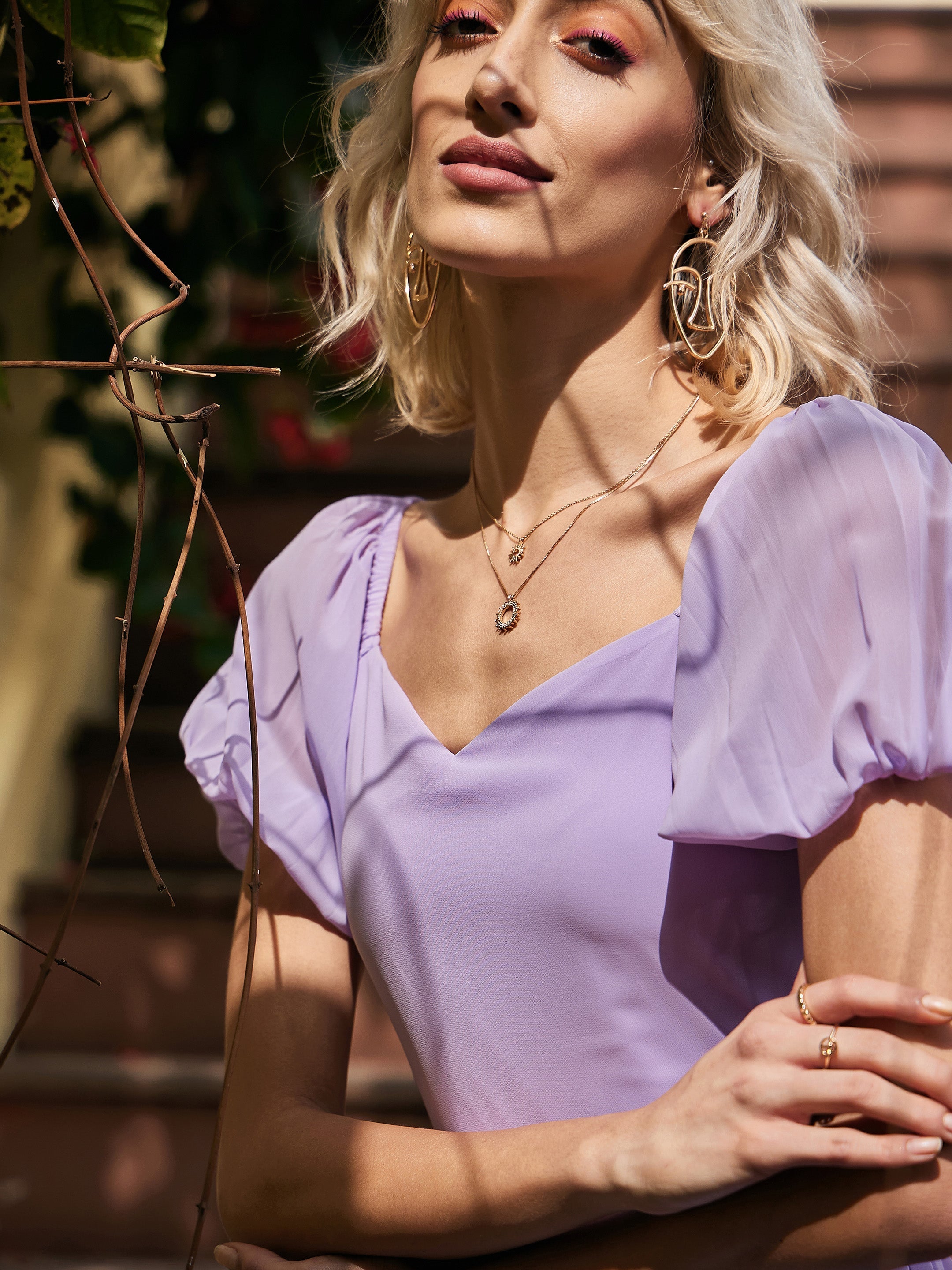 Women Lavender  Short Skater Dress