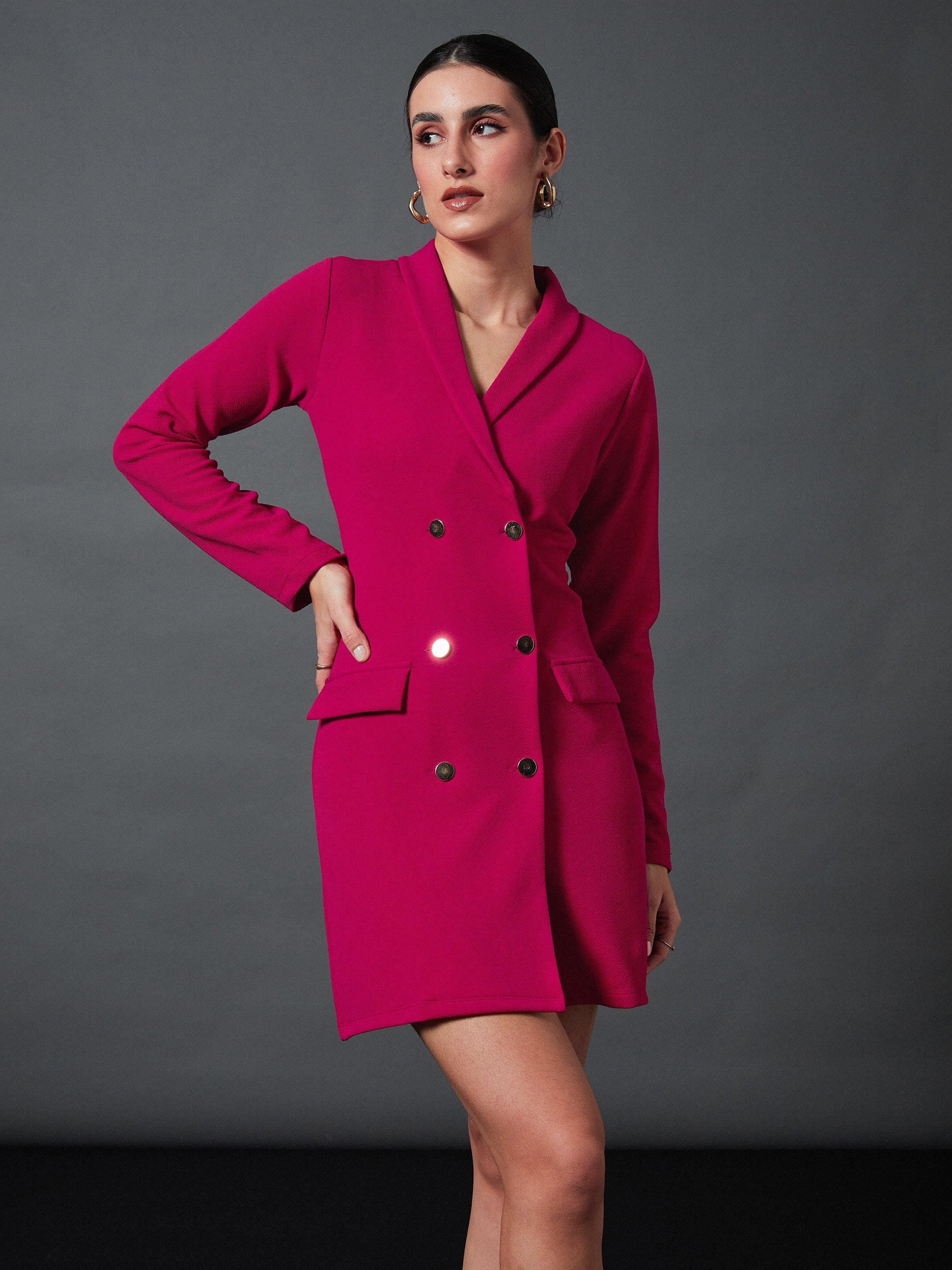 Women Pink  Blazer Dress