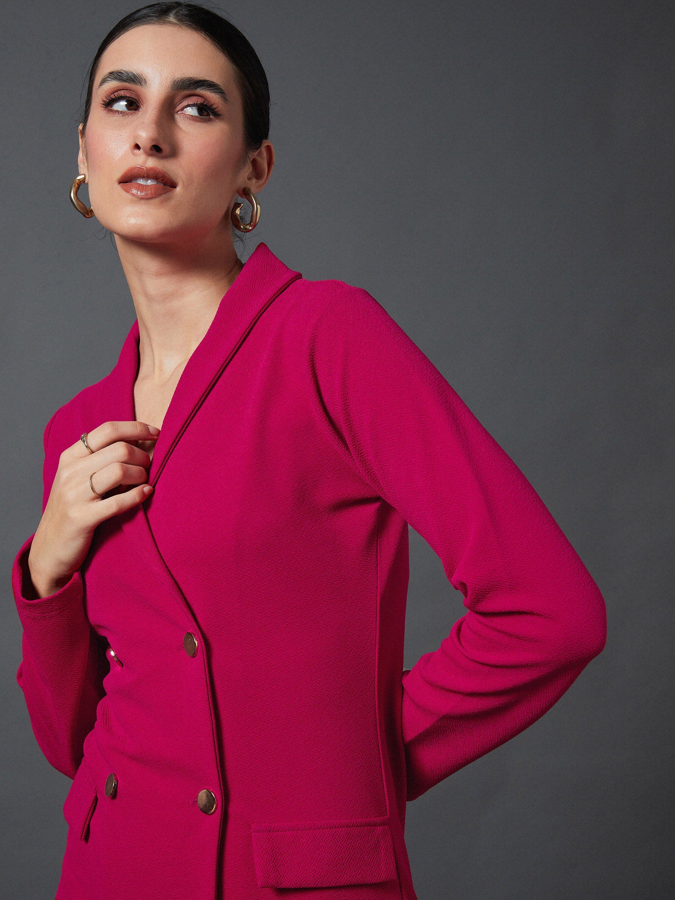 Women Pink  Blazer Dress