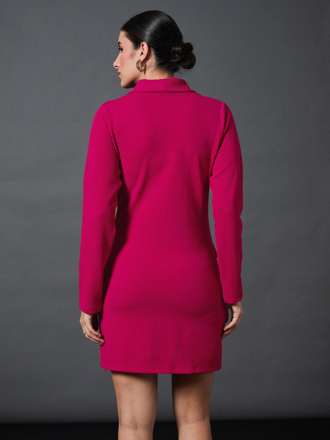 Women Pink  Blazer Dress