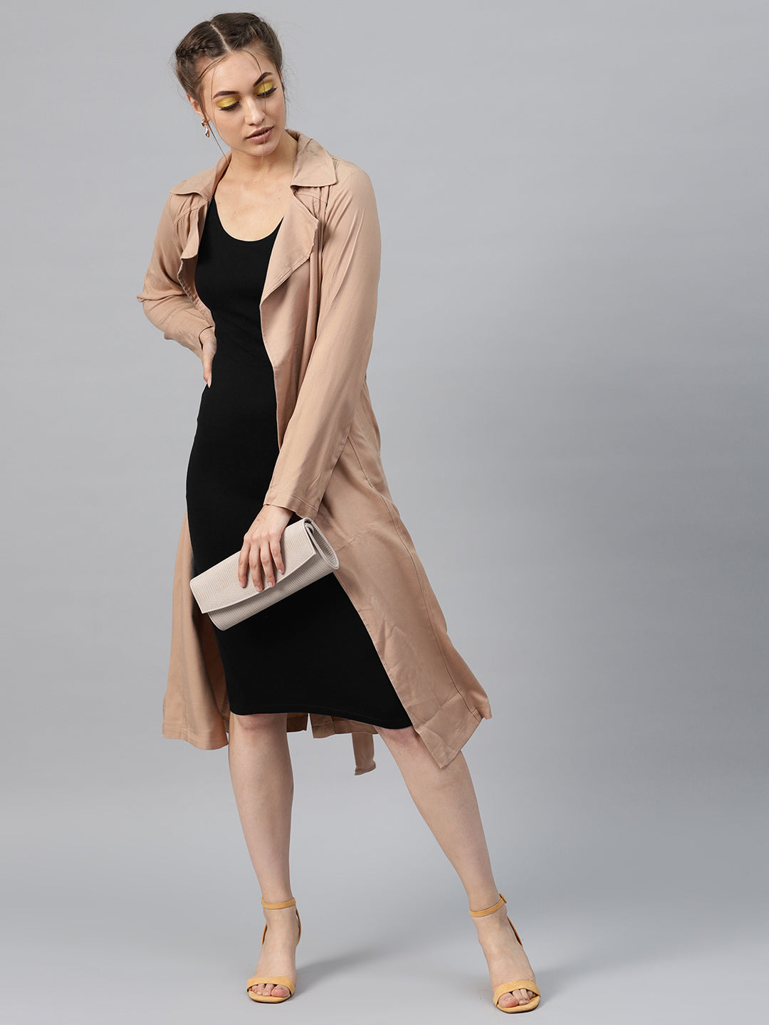 Women Black Back Knot Cutout Dress