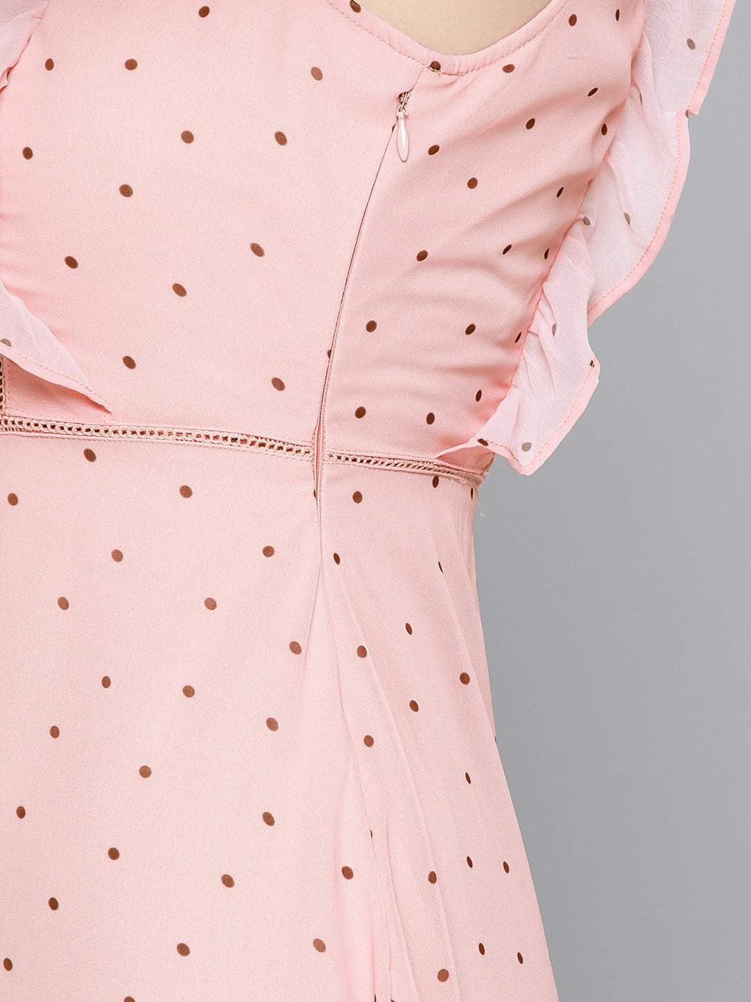 Pink Polka Dot Midi Dress