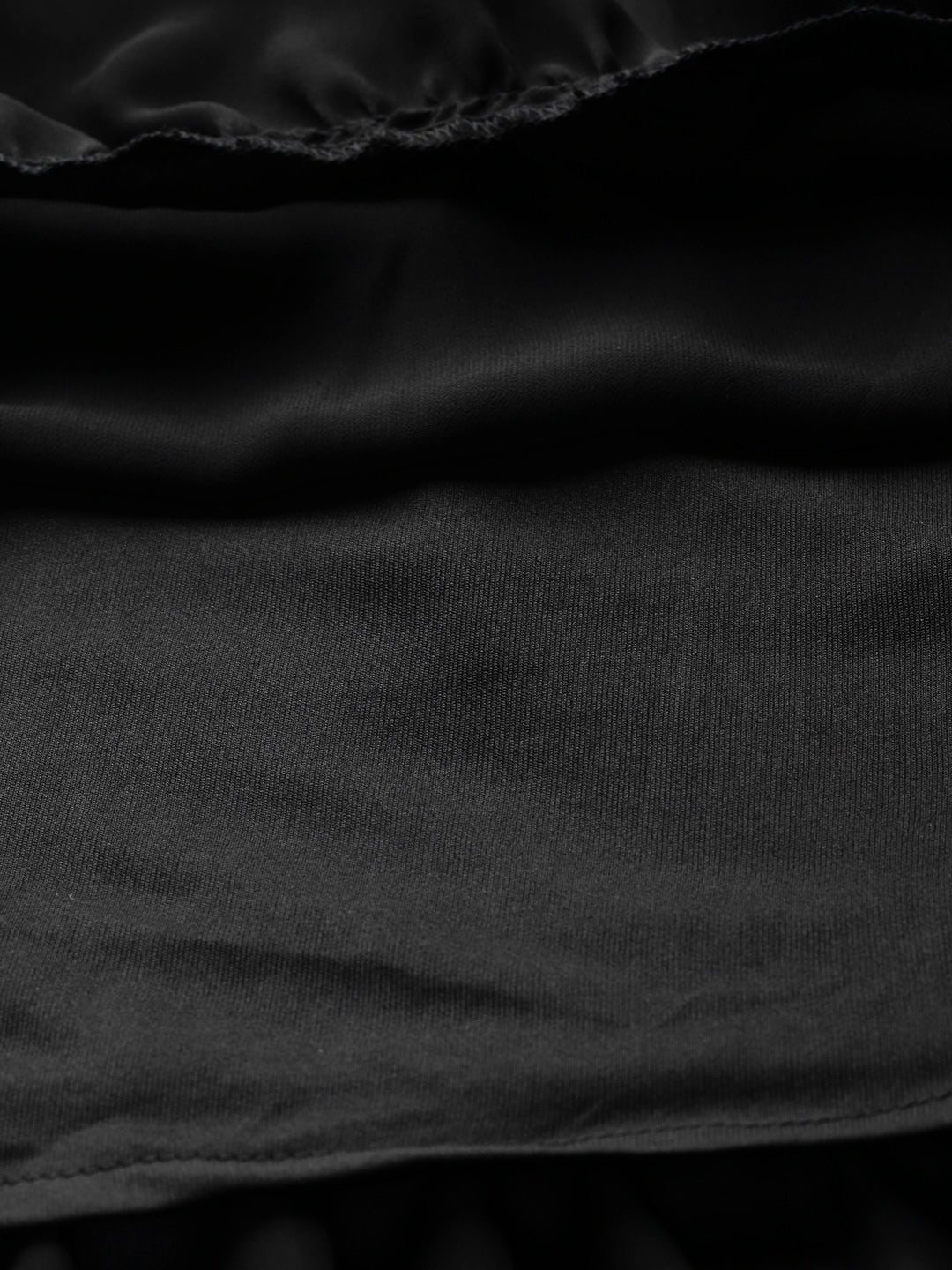 Women Black Square Neck Tiered Maxi Dress