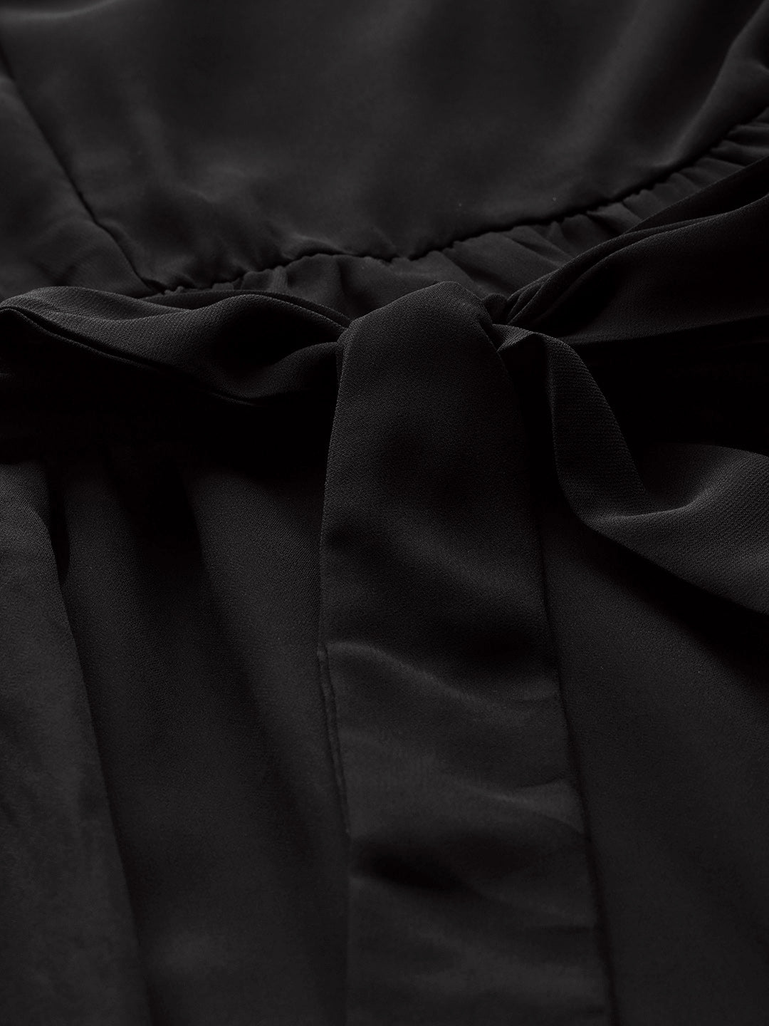Women Black Square Neck Tiered Maxi Dress