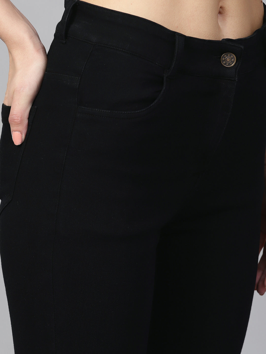 Women Black Cropped Jeans