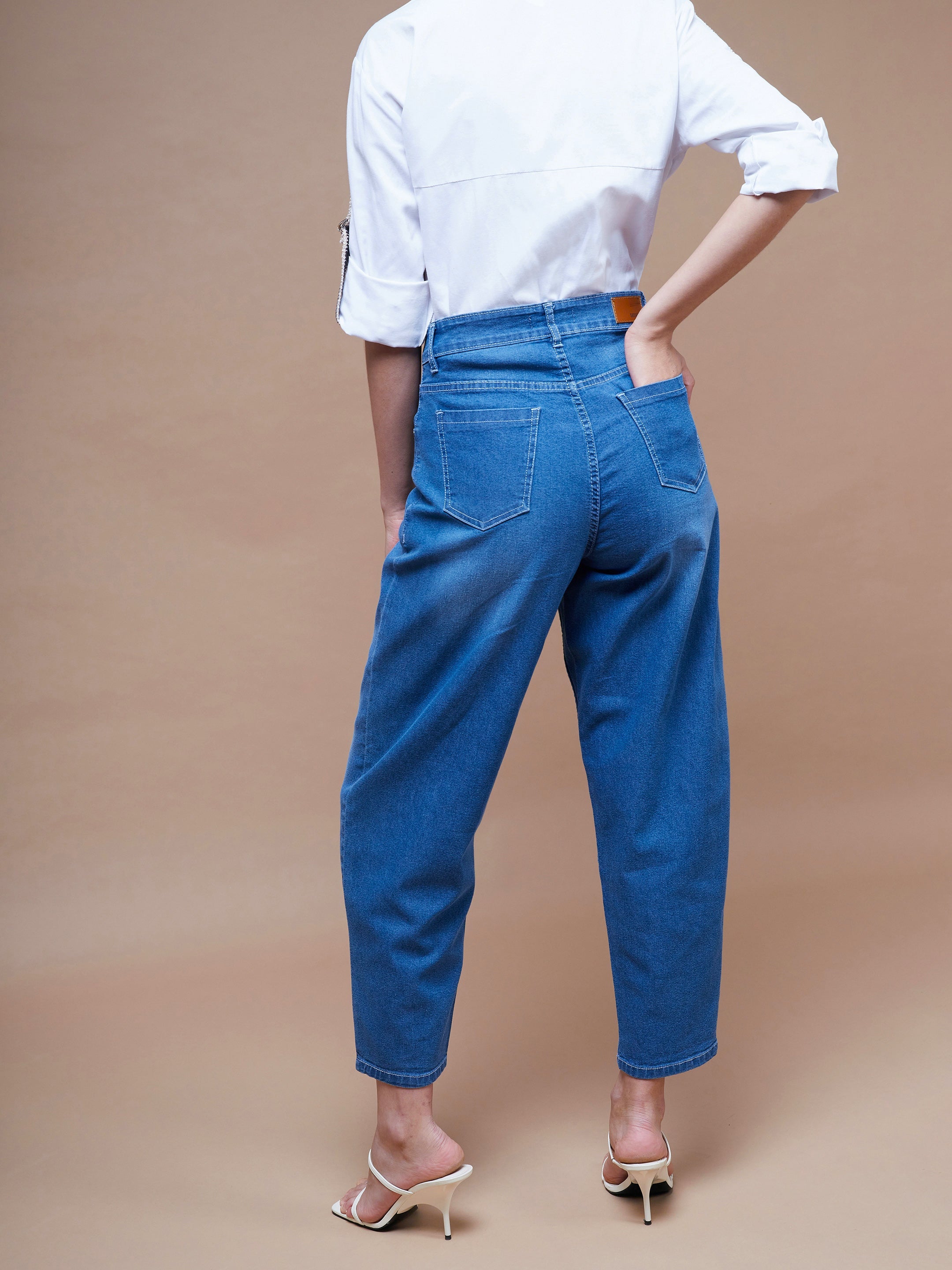 Women Blue Balloon Fit Jeans