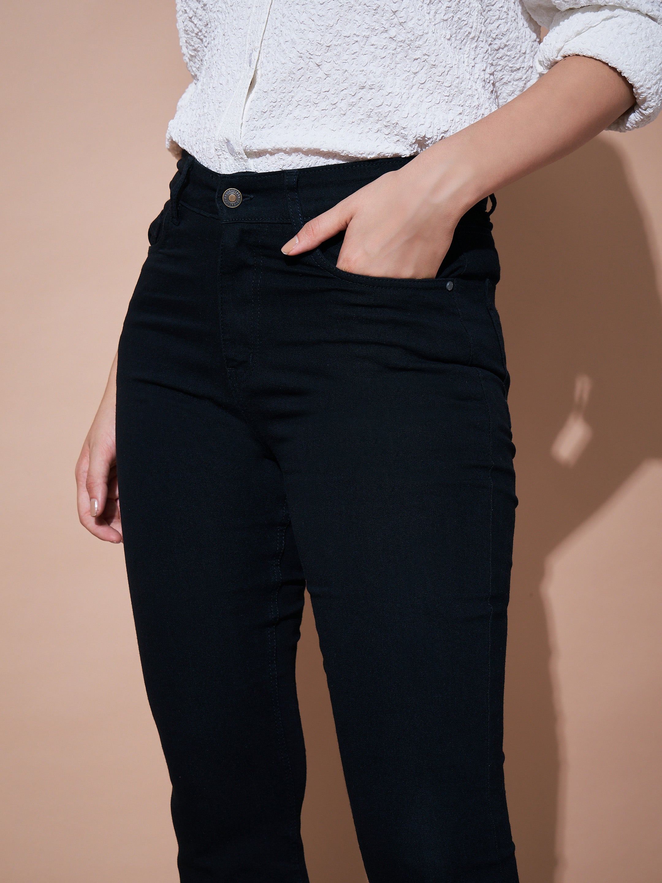 Women Black Denim Boot Cut Premium Jeans