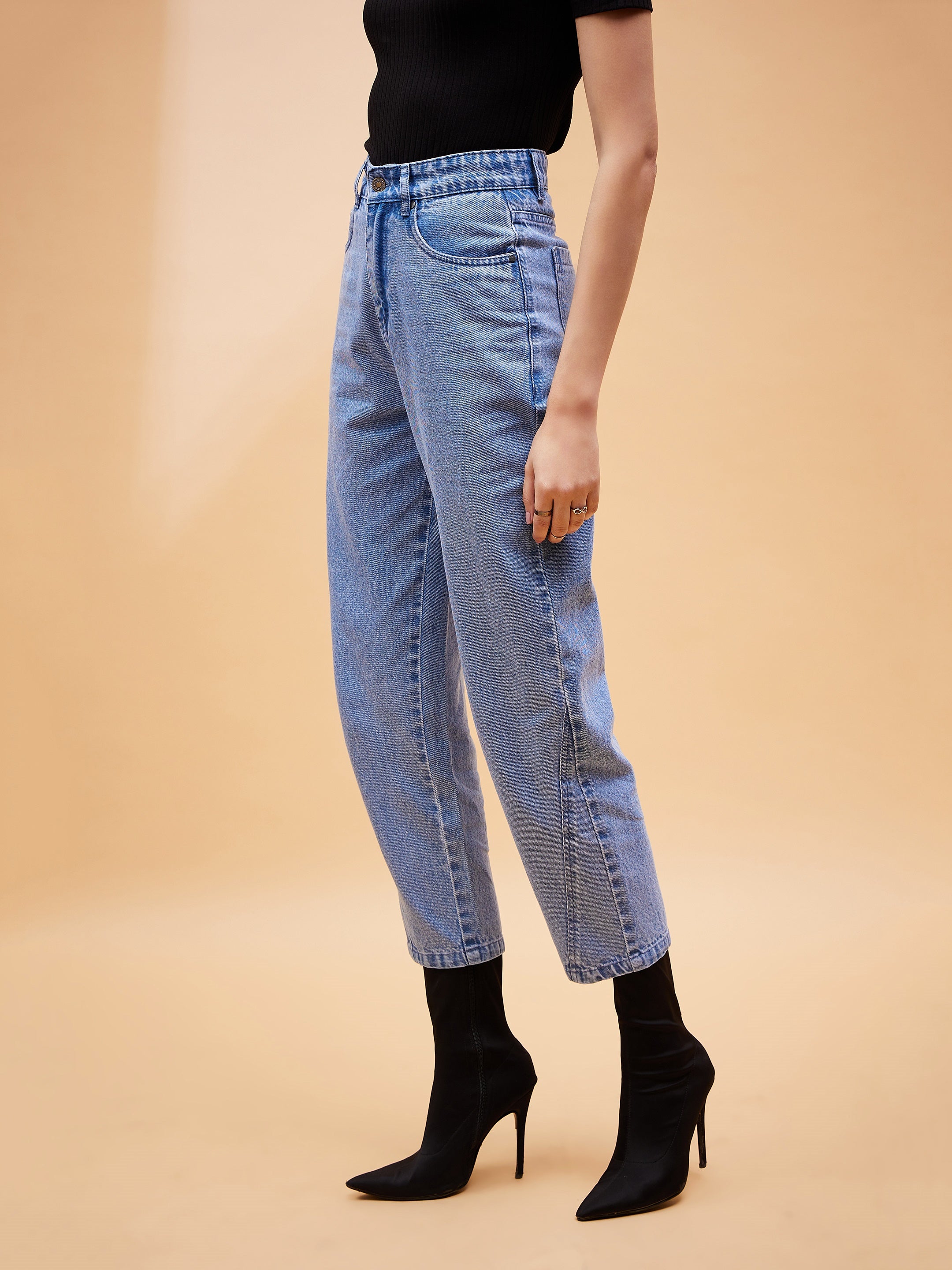 Women Blue Balloon Fit Jeans