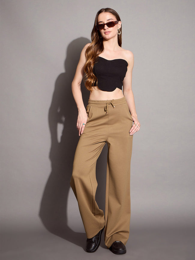 Women Brown Relaxed Fit Track Pants