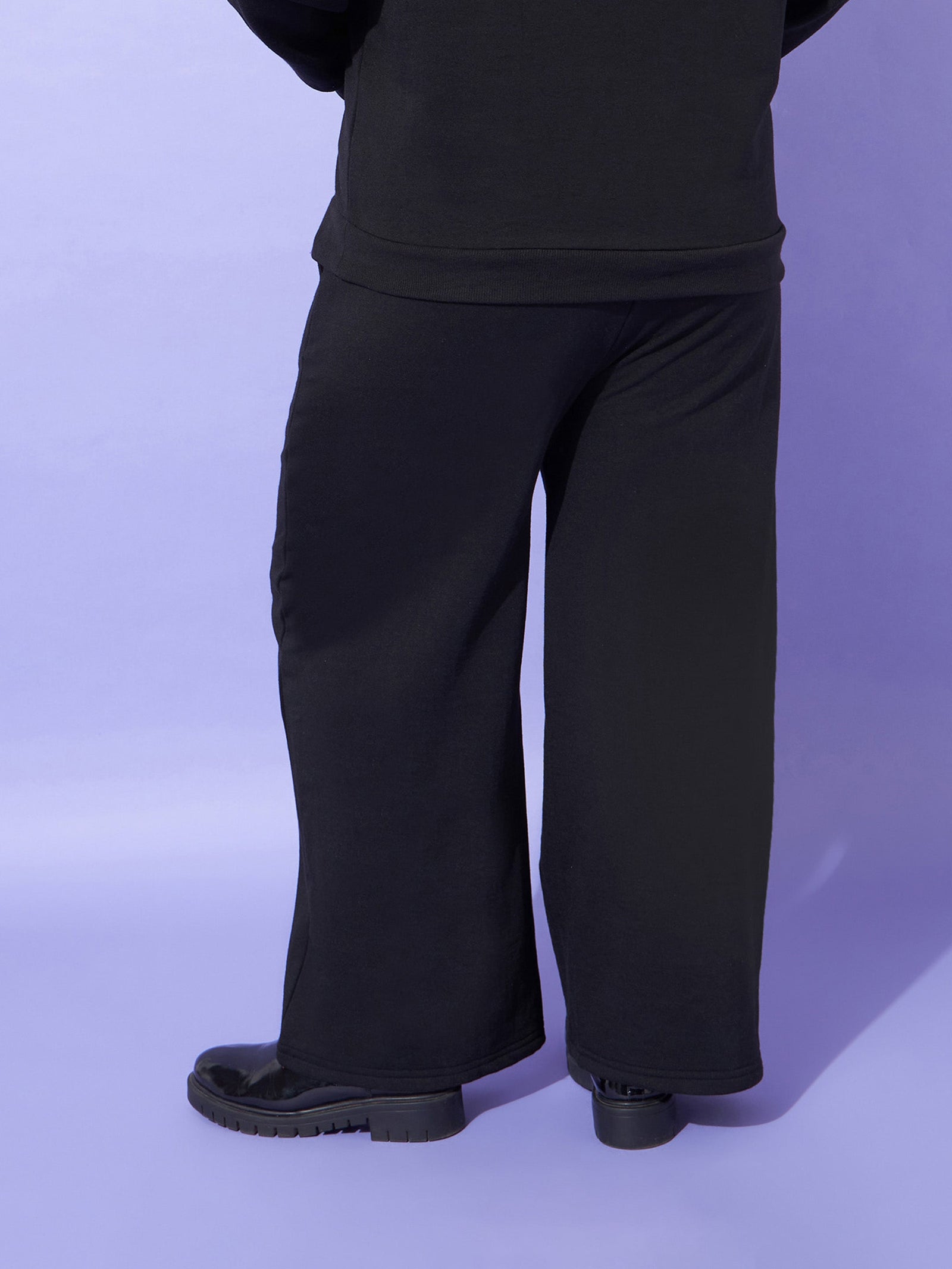 Women Black Fleece Nyc Track Pants