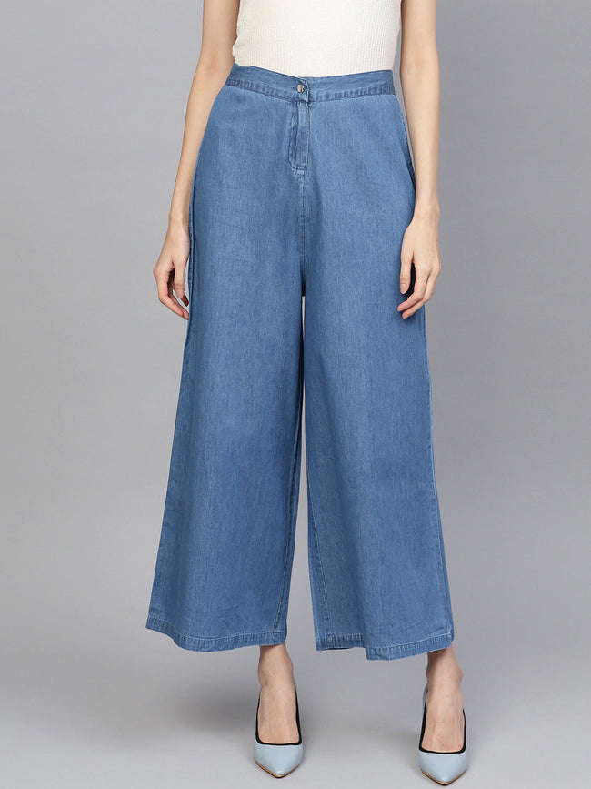 Women Blue Denim Pants