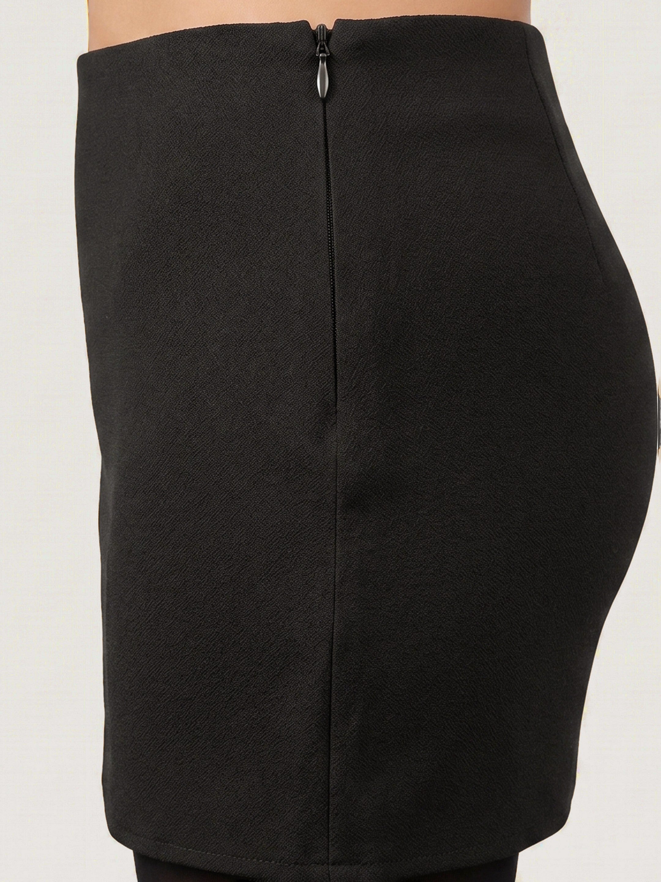 Women Black Minnie Out Layer Skirt Pants