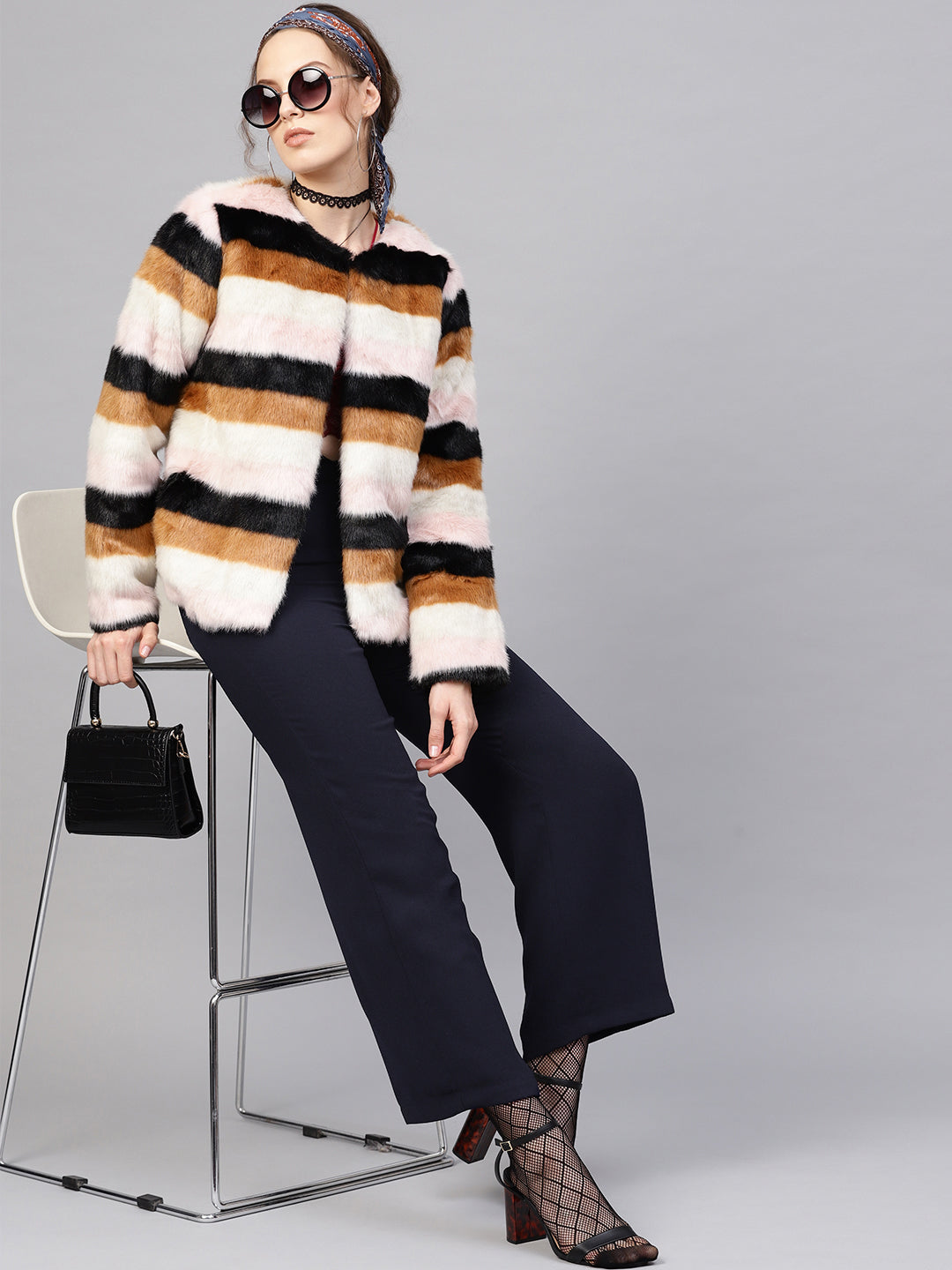 Women Navy Side Zipper Pant