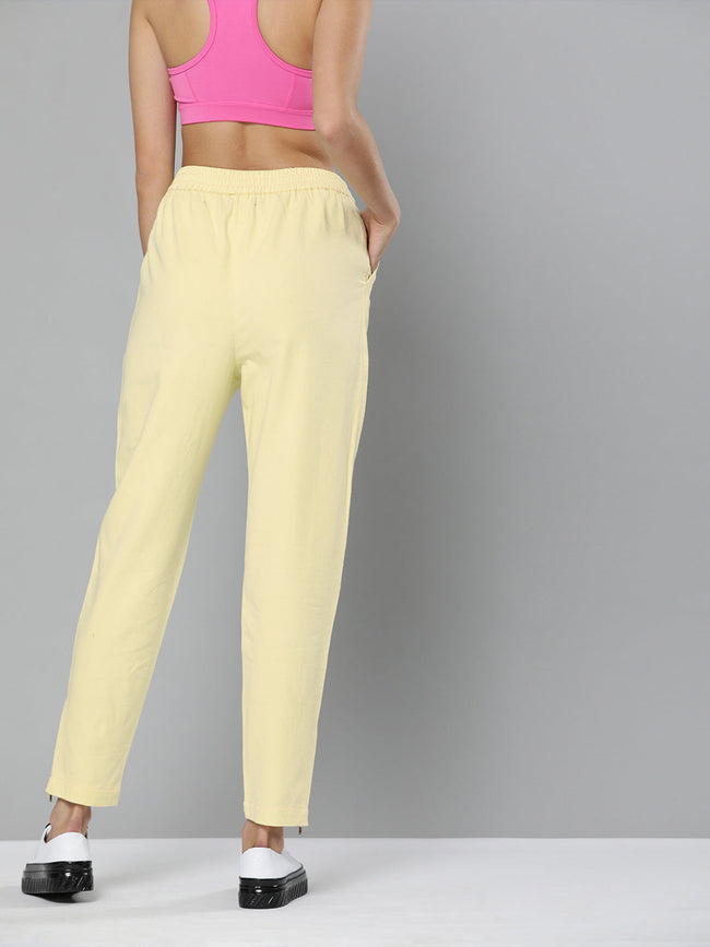 Women Yellow Side Zipper Joggers