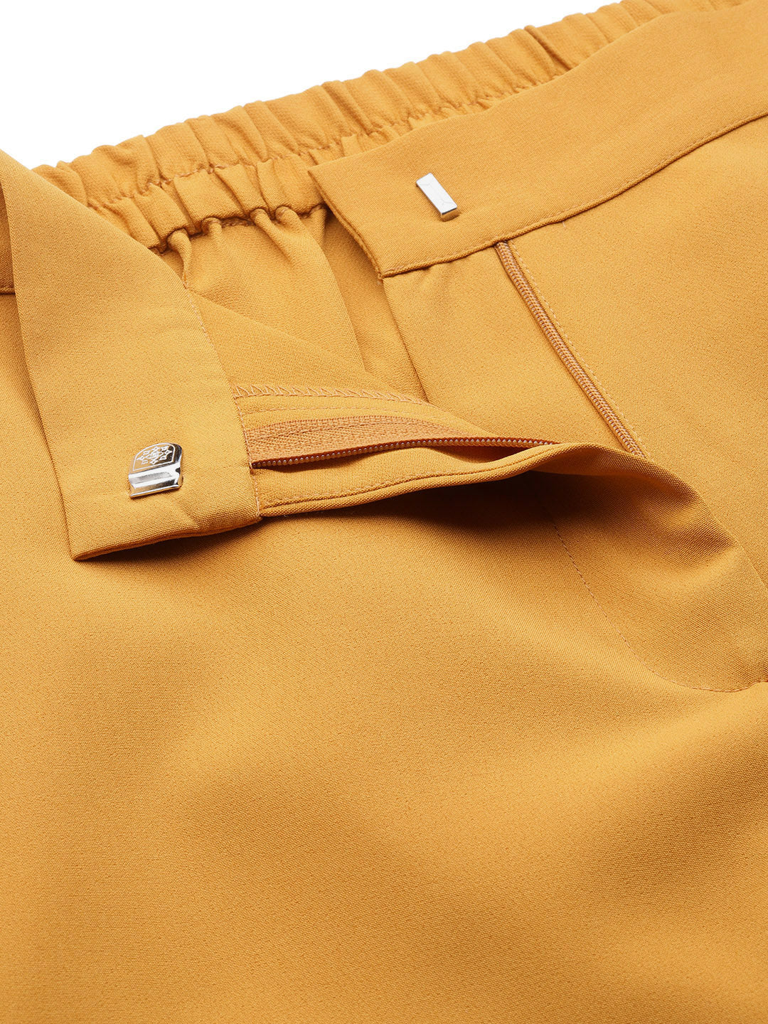 Mustard Front Pleat Tapered Pants