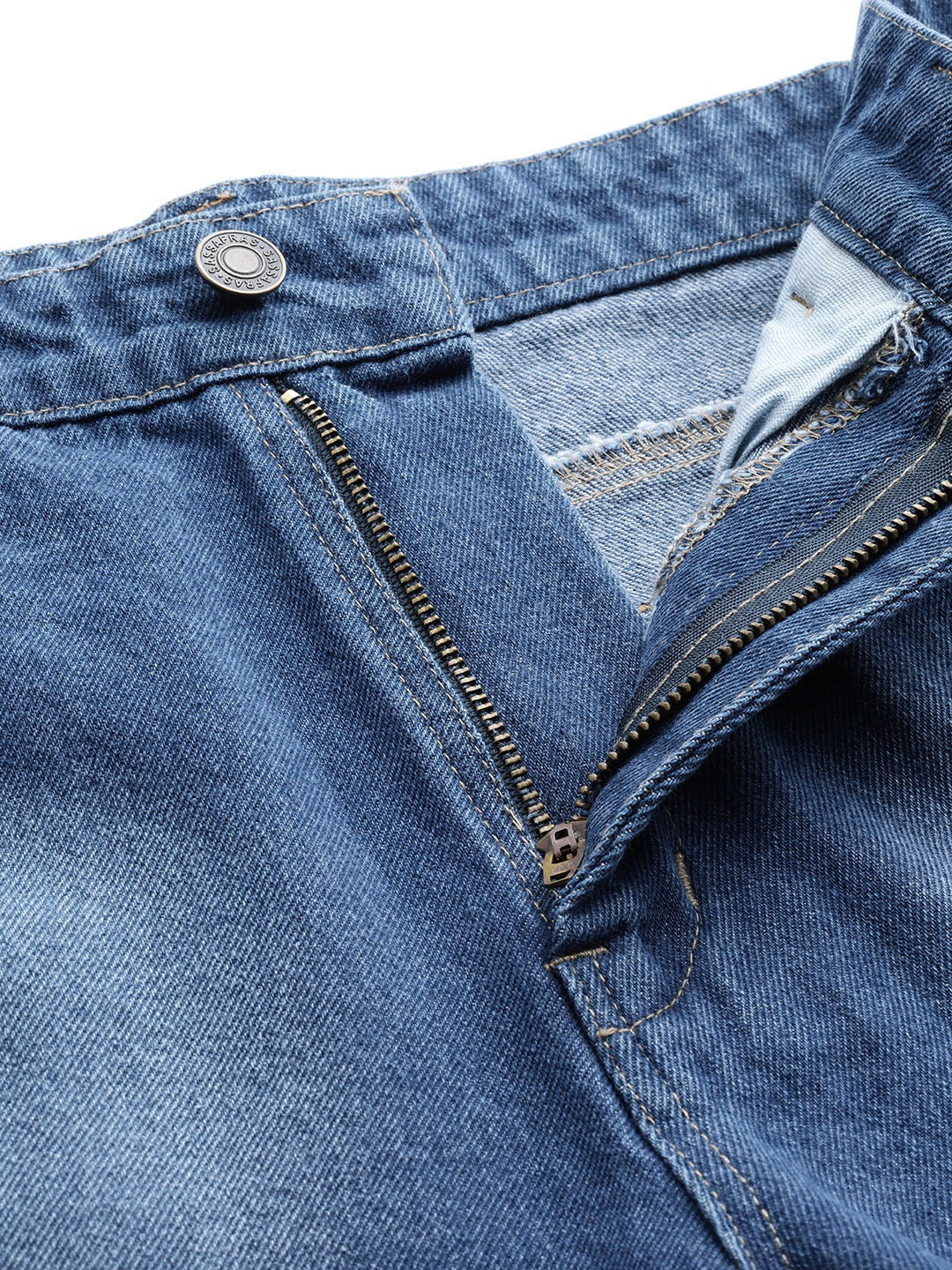 Women Blue Bleach Wash Frayed Look Shorts