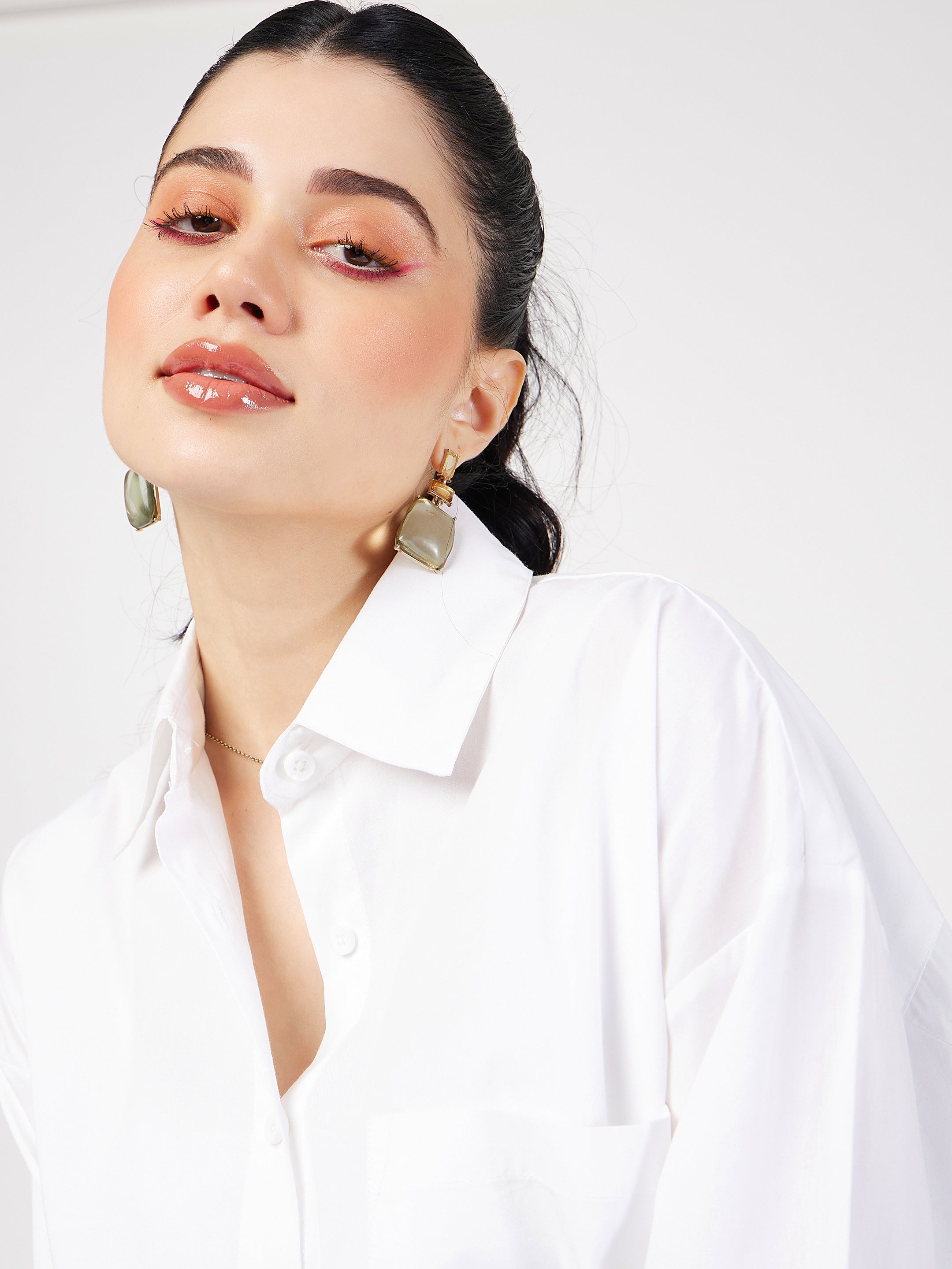 Women White Poplin Oversized Shirt