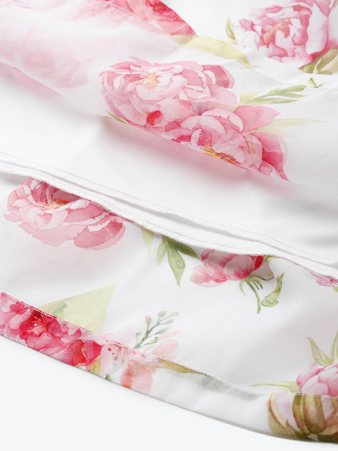 Women White Floral Gathered Skirt