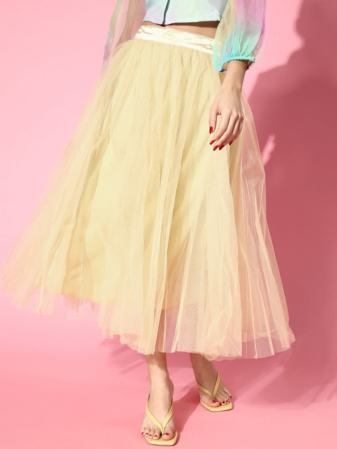 Yellow Plain Tulle Skirt