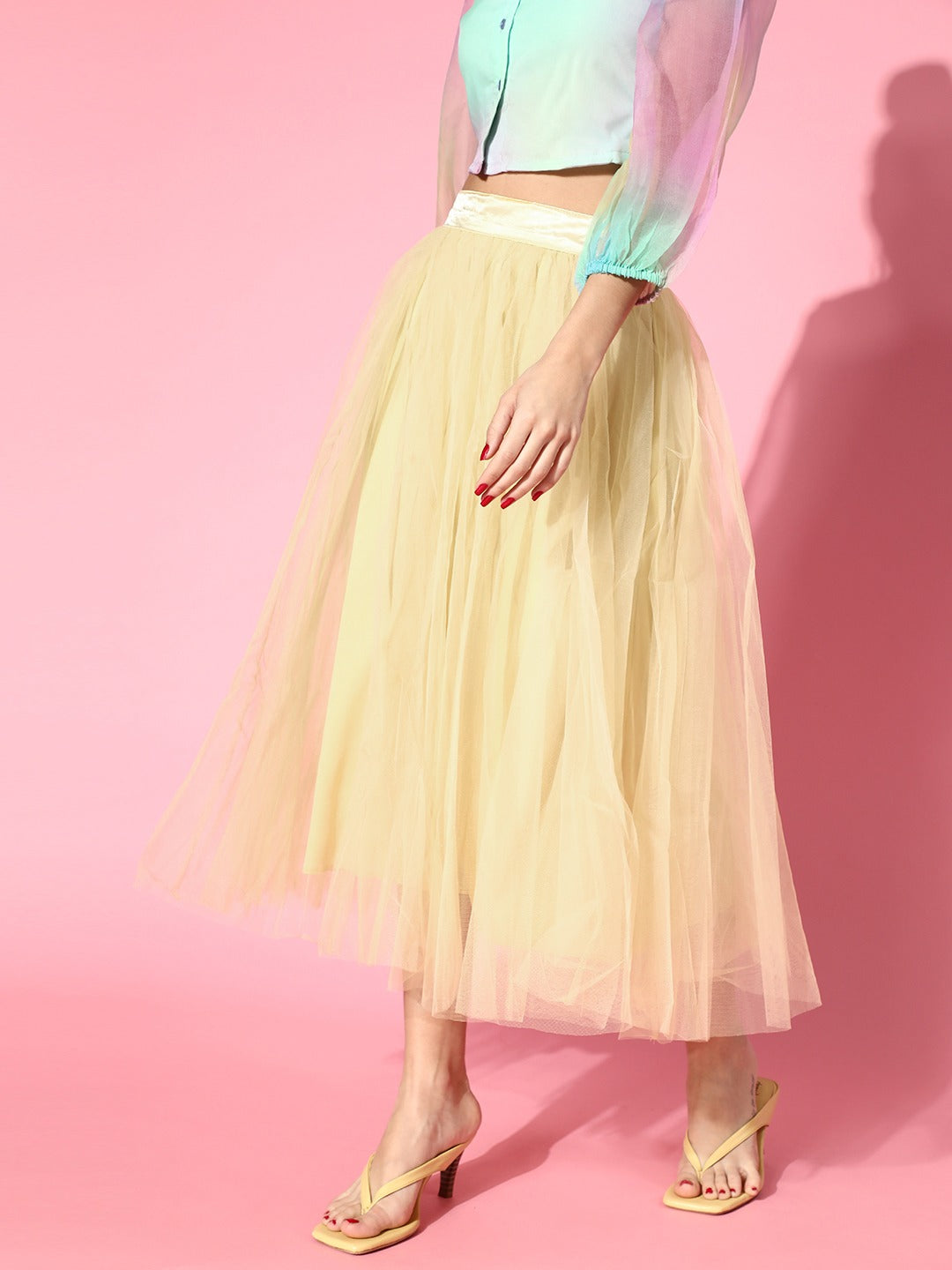 Yellow Plain Tulle Skirt