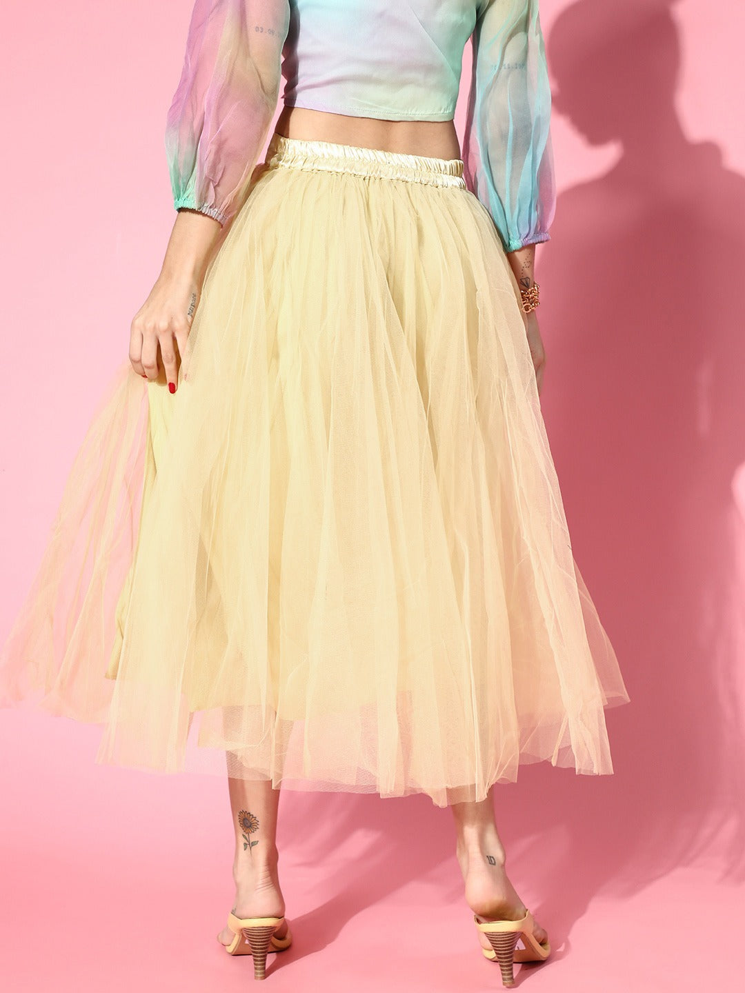 Yellow Plain Tulle Skirt