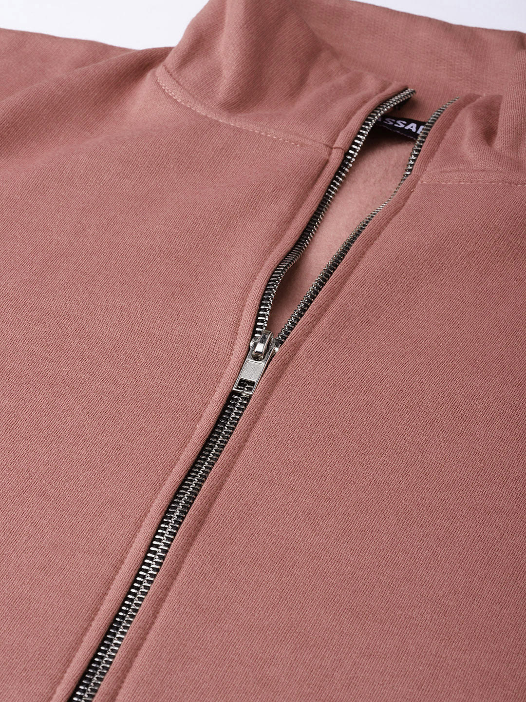 Women Dusty Pink Zipper Sweatshirt