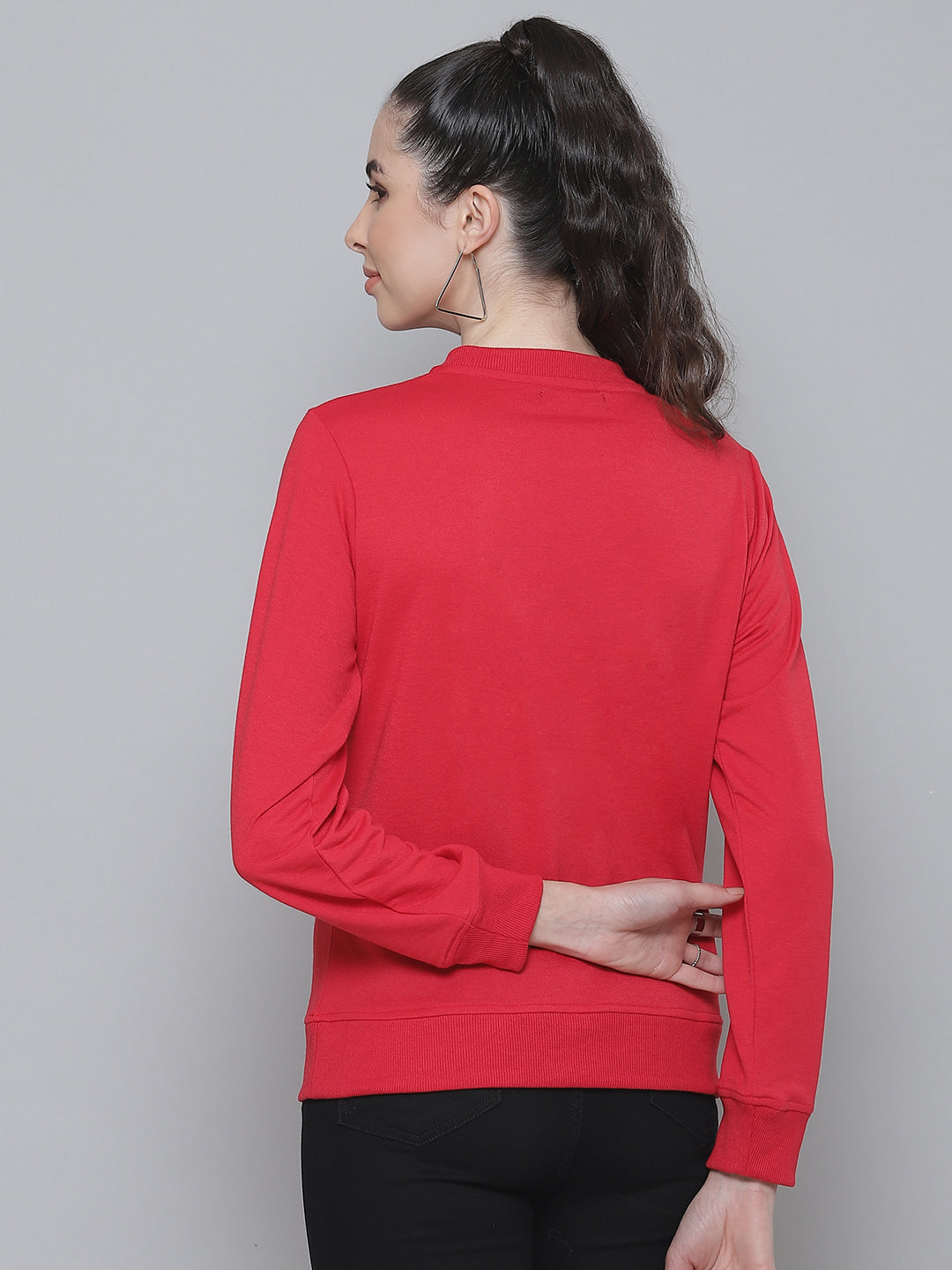 Women Red Terry Sweatshirt
