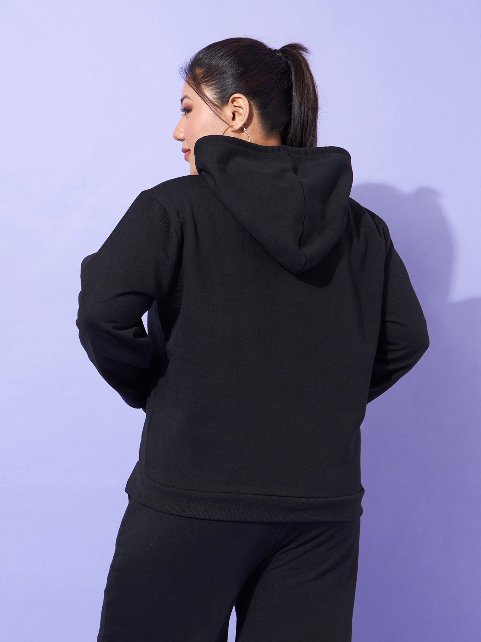 Women Black Fleece Nyc Hoodie