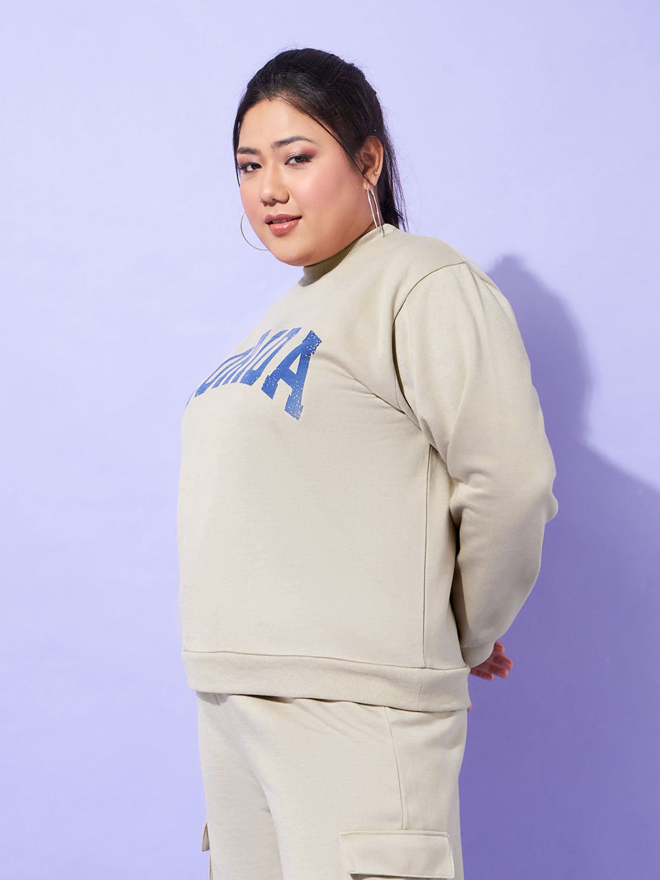 Women Grey Fleece  Sweatshirt