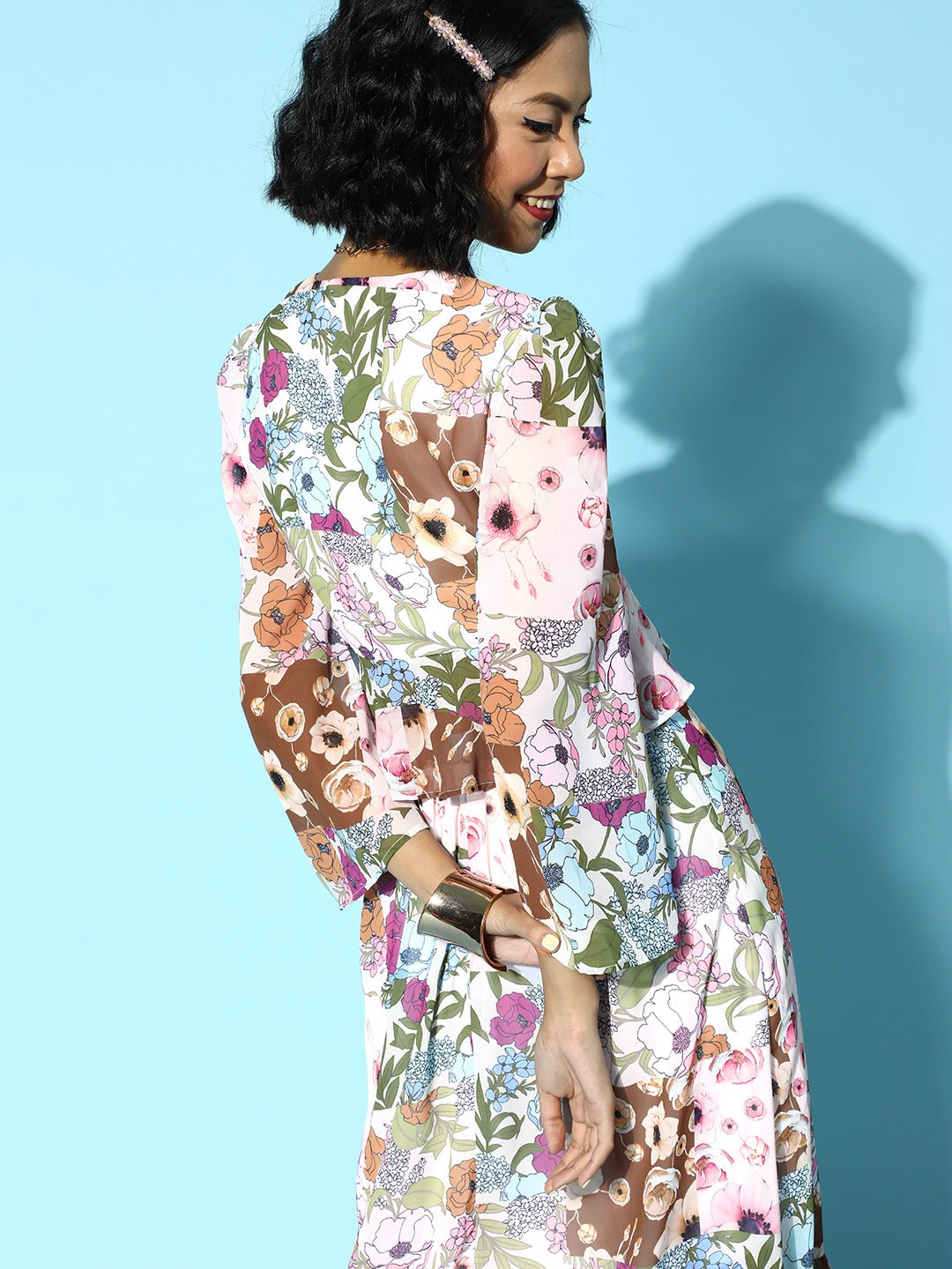 Women Off White Bell Sleeve Top